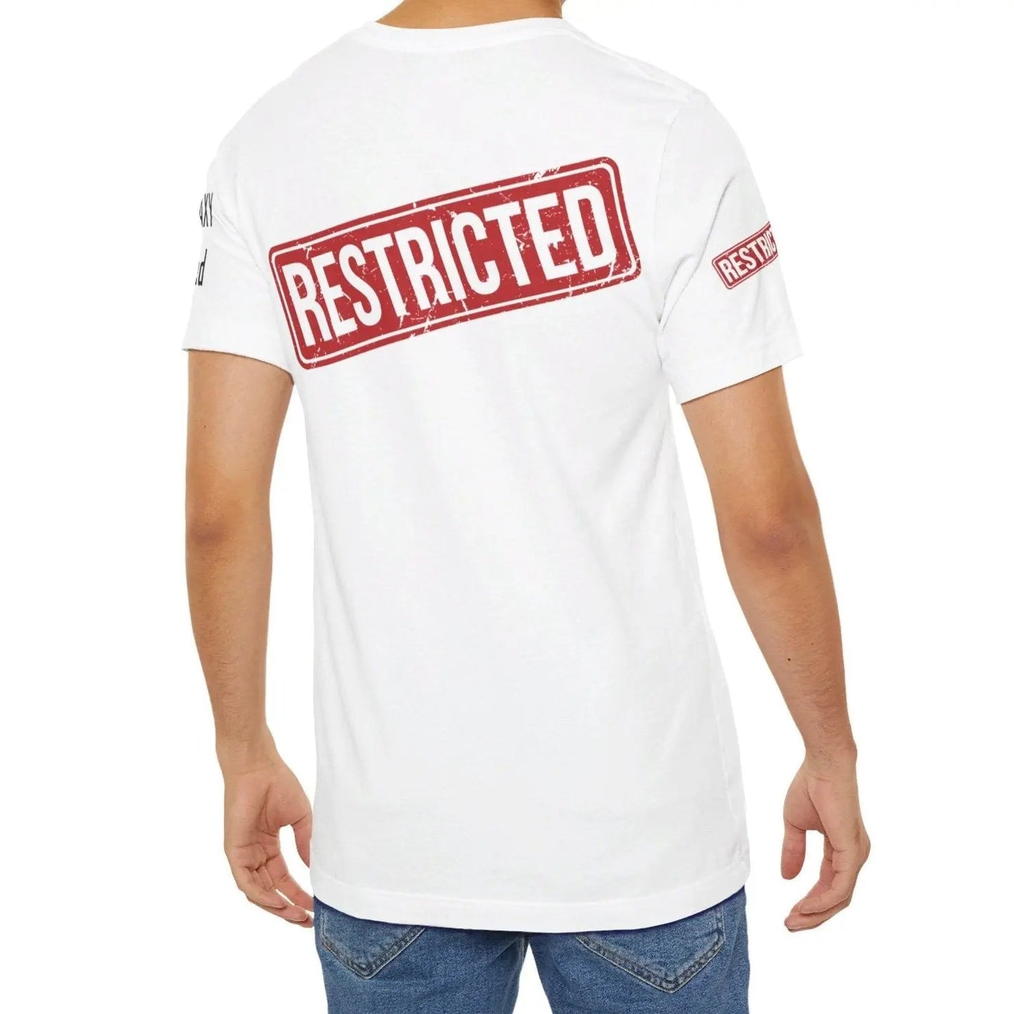 Bad Galaxy Tee Shirt With Red Stamp 100 Percent Cotton Made In USA Eco Friendly Inks