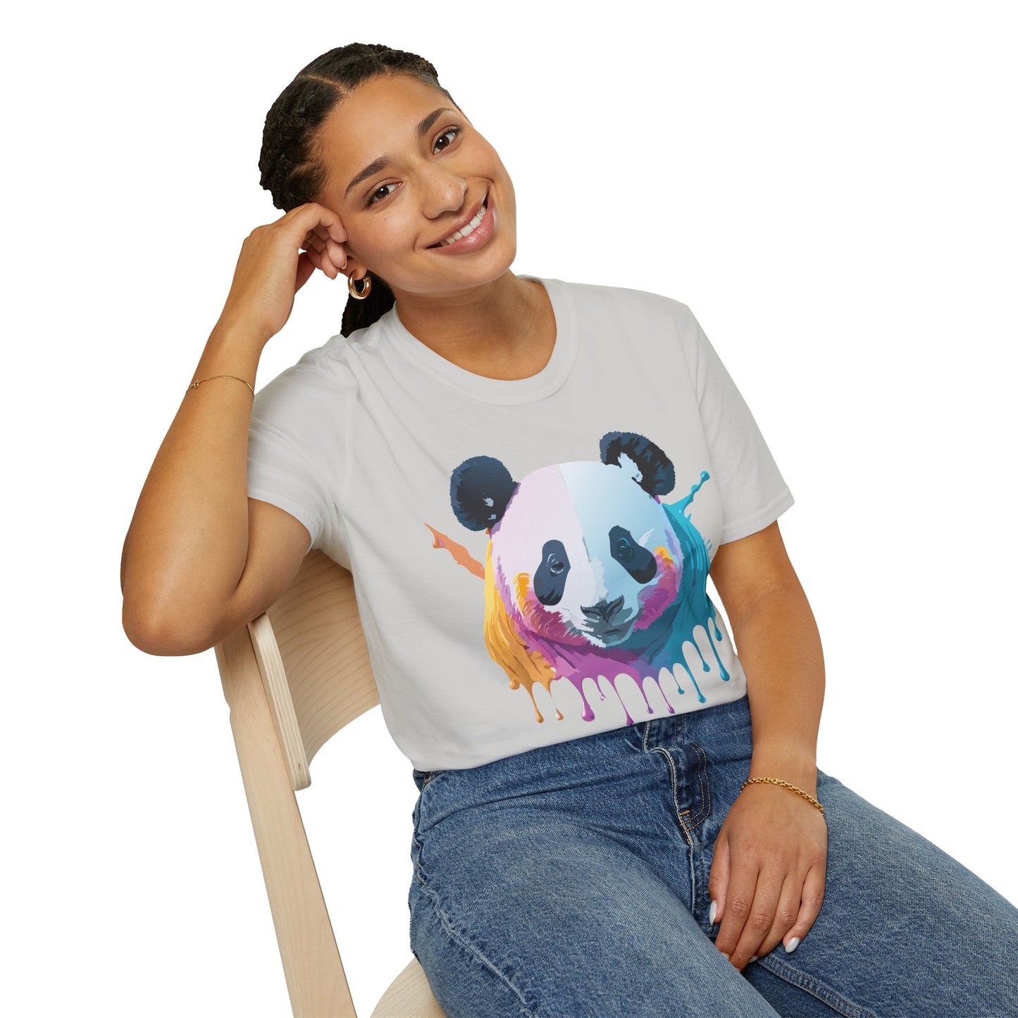 Panda Shirt Unisex T Shirt Softstyle Gildan 64000 100 Percent Ring Spun Cotton Animal Tee