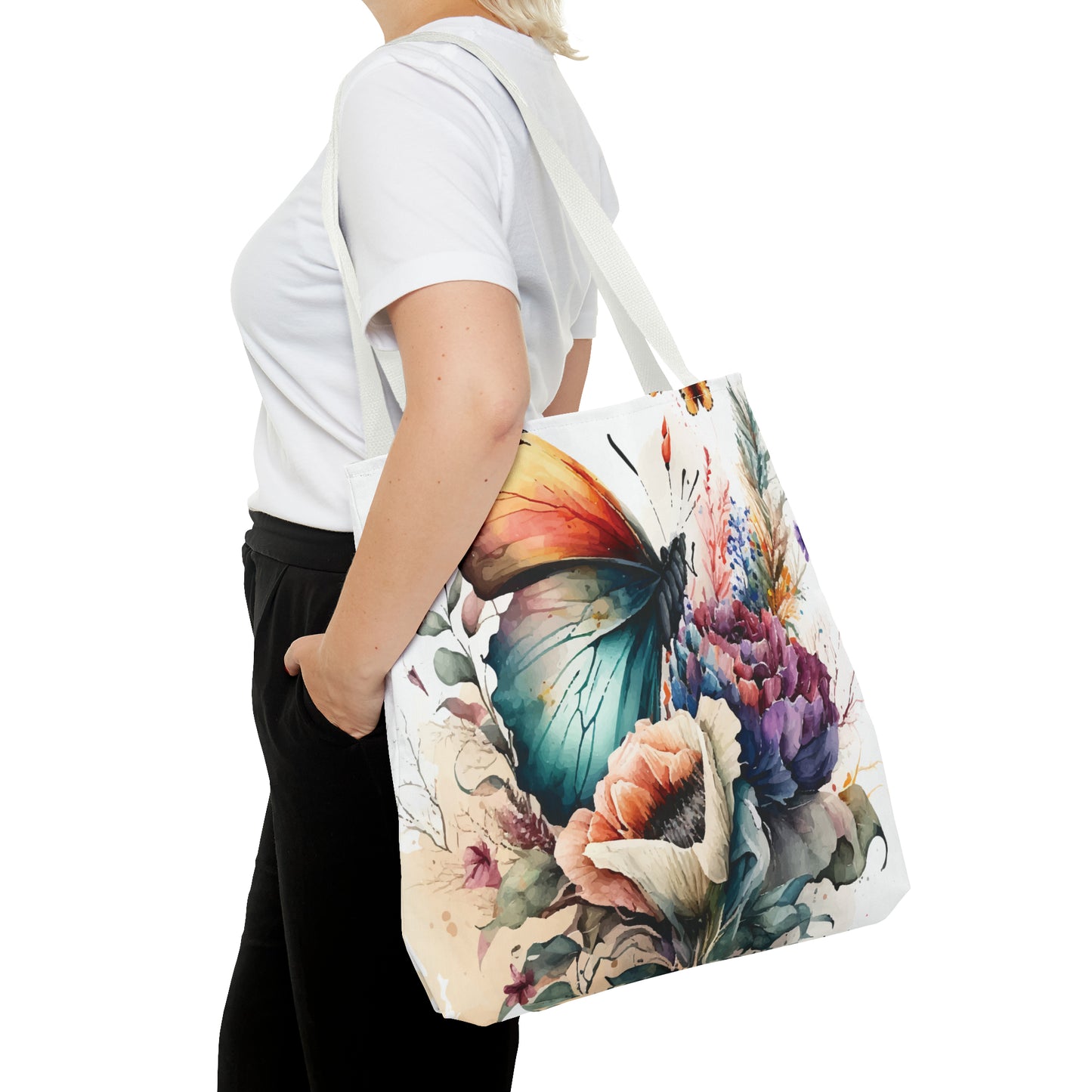 Canvas Bag with Butterfly Prints