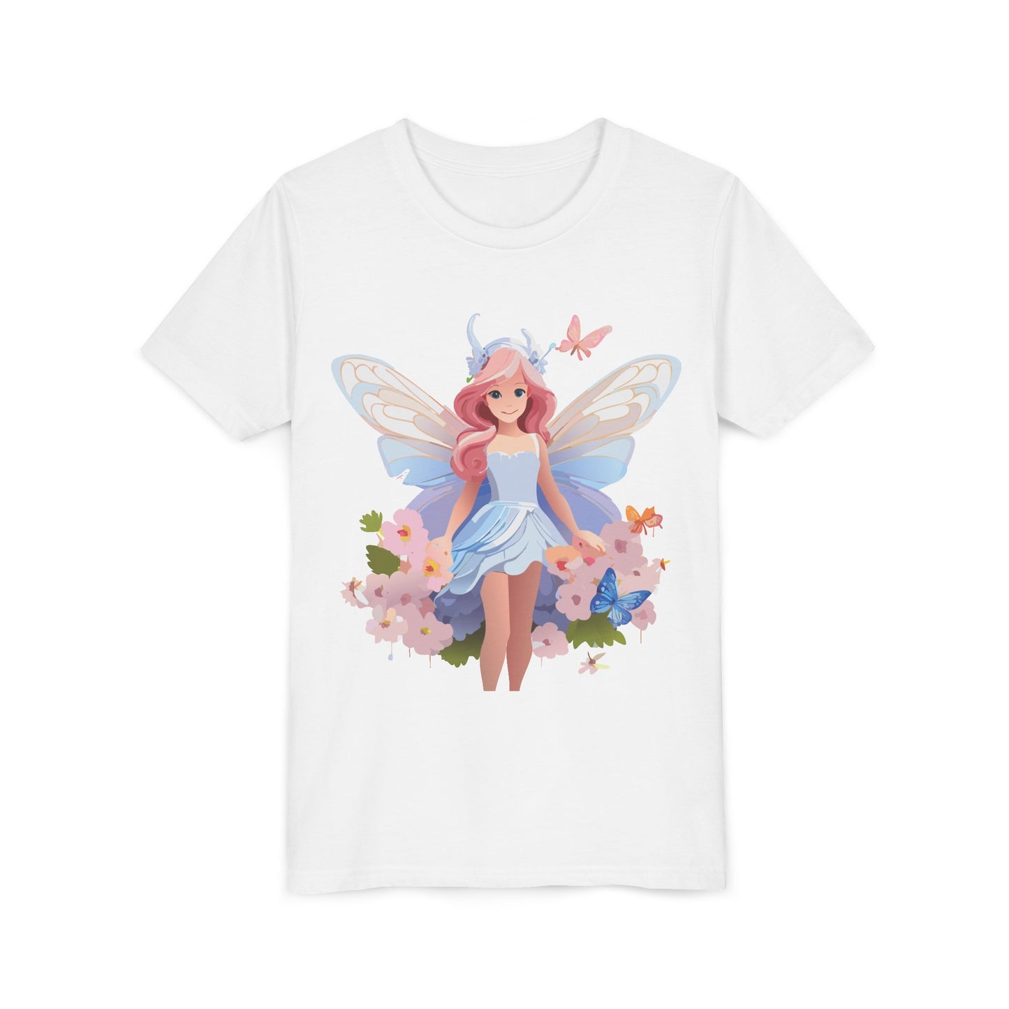 Enchanting Fairy Floral Youth Short Sleeve Tee - Perfect for Spring Celebrations (9-14)