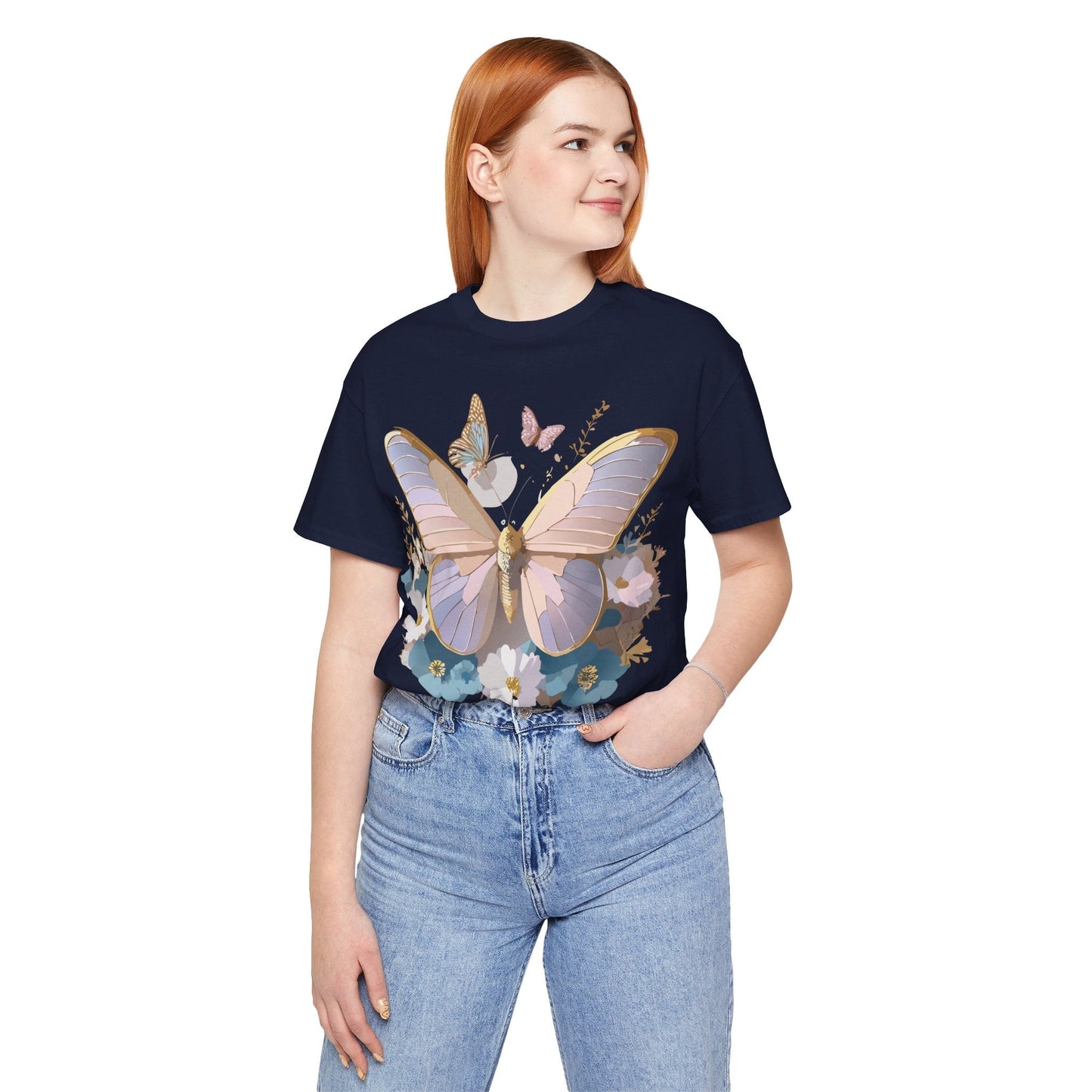Butterfly Graphic Tee Unisex Short Sleeve Vintage Inspired Artwork Adelpha