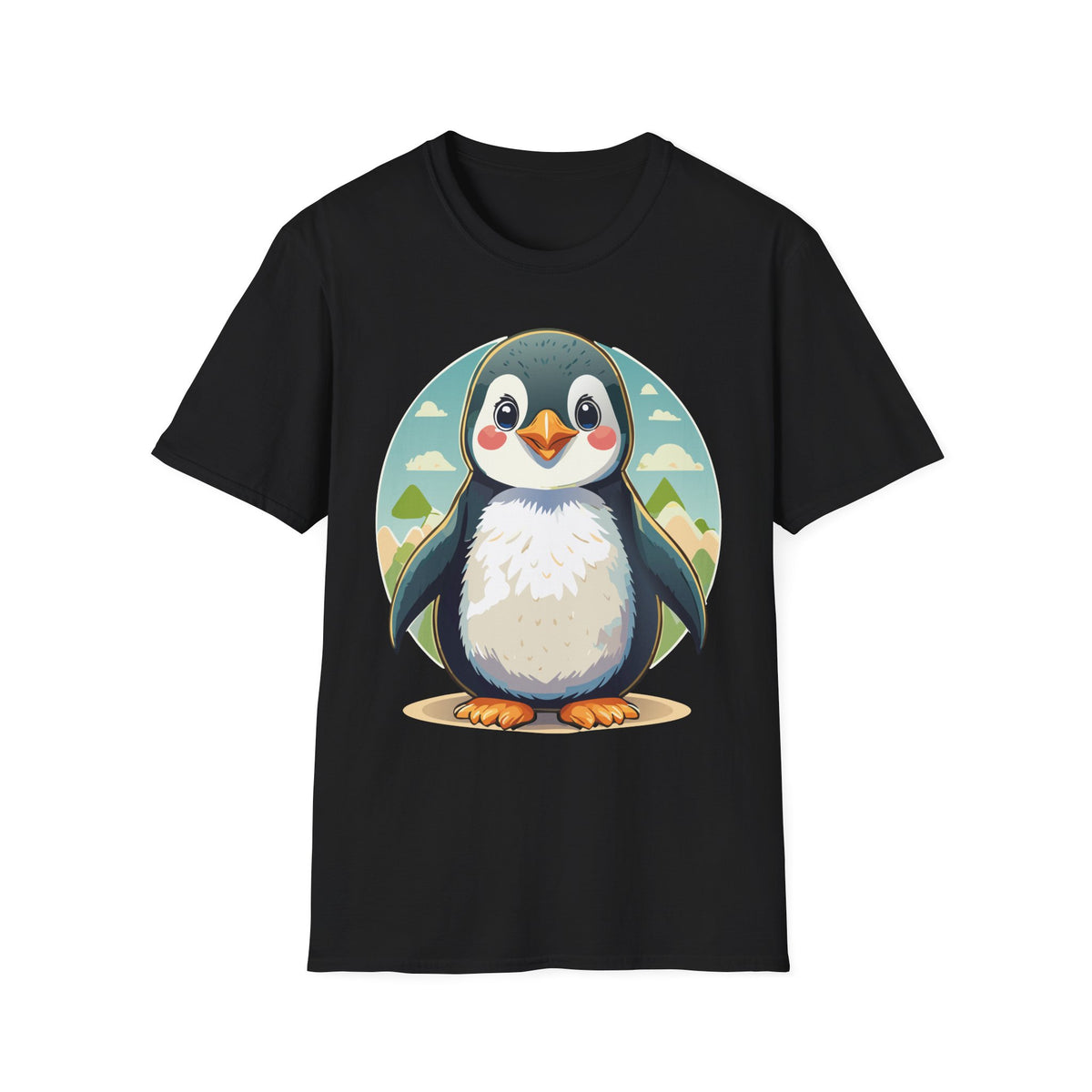 Cute Cartoon Penguin T-Shirt | Cute Penguin Illustration Tee, Winter Animal Shirt