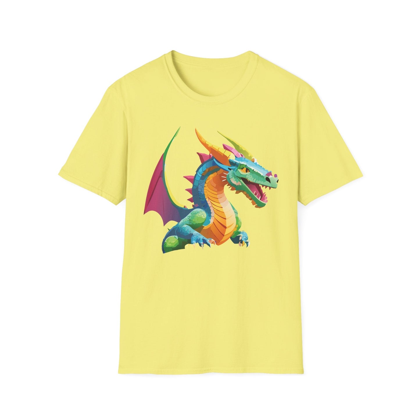 Unisex Dragon Graphic Tee Softstyle Short Sleeve T Shirt Made From Ring Spun Cotton