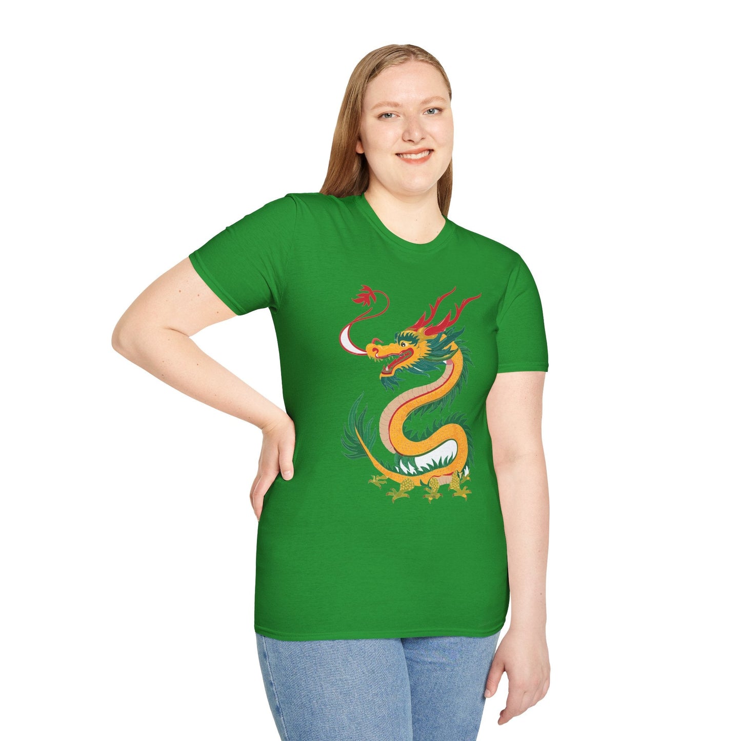 Dragon Graphic Unisex Cotton Softstyle Art Design Tee With Animals 7