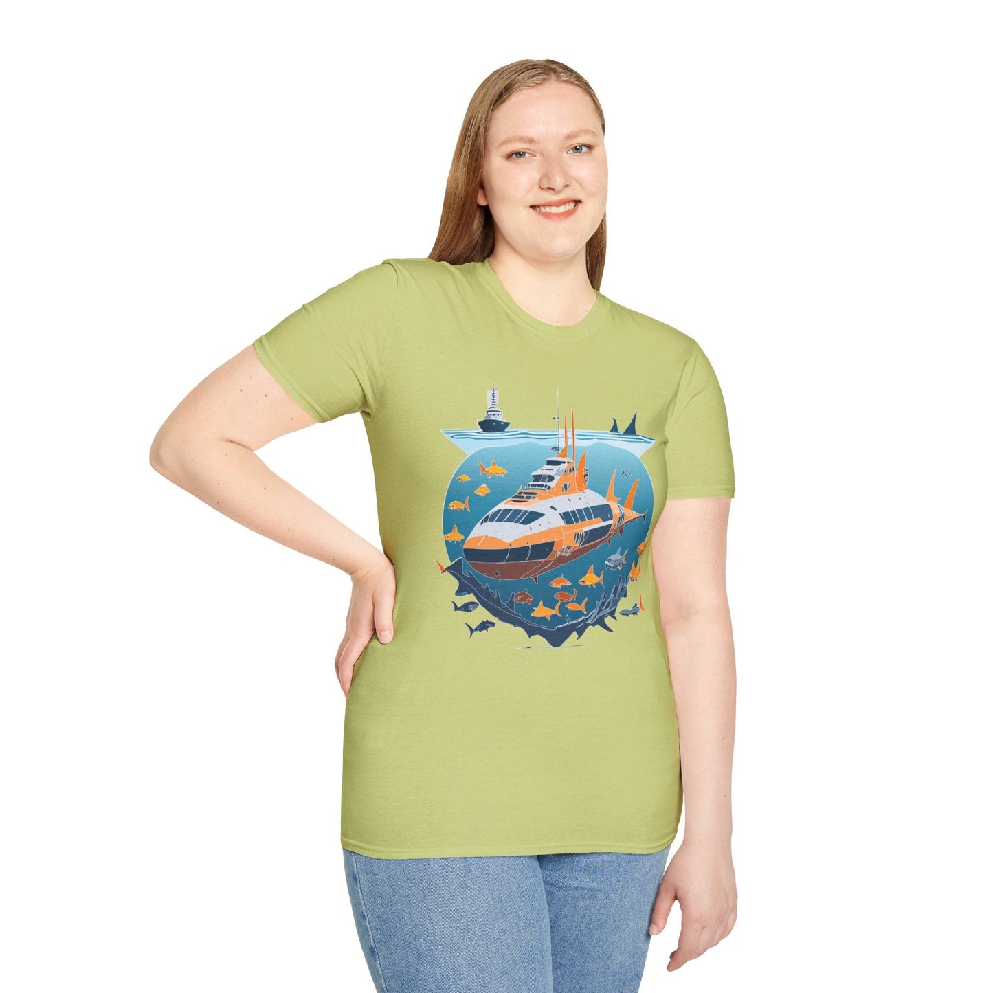 Ocean Tee Shirt Unisex Short Sleeve Gildan Softstyle 64000 Premium Comfort Ocean Artwork