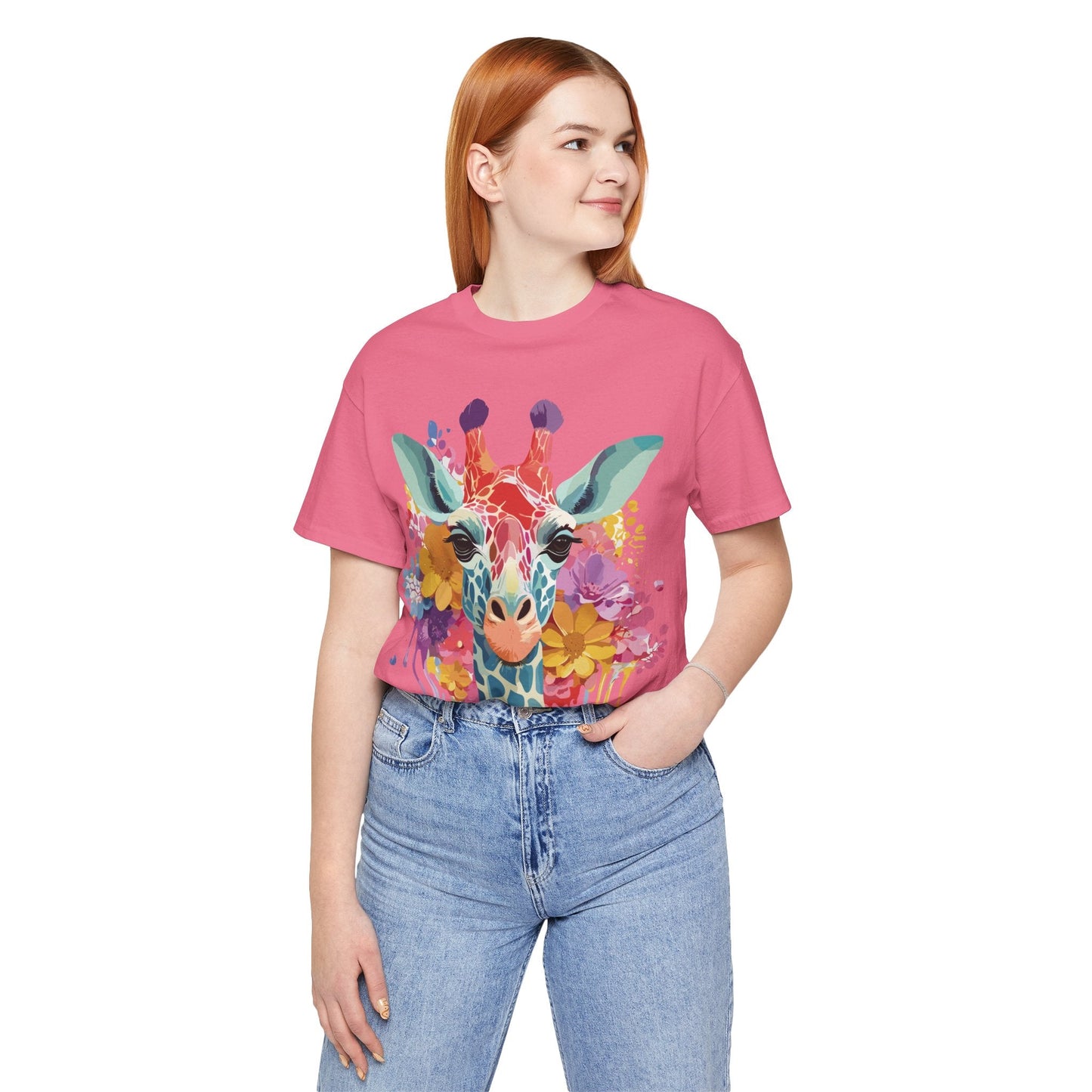 Giraffe Graphic Tee Unisex Vintage Inspired Art Design Adelpha Short Sleeve Shirt