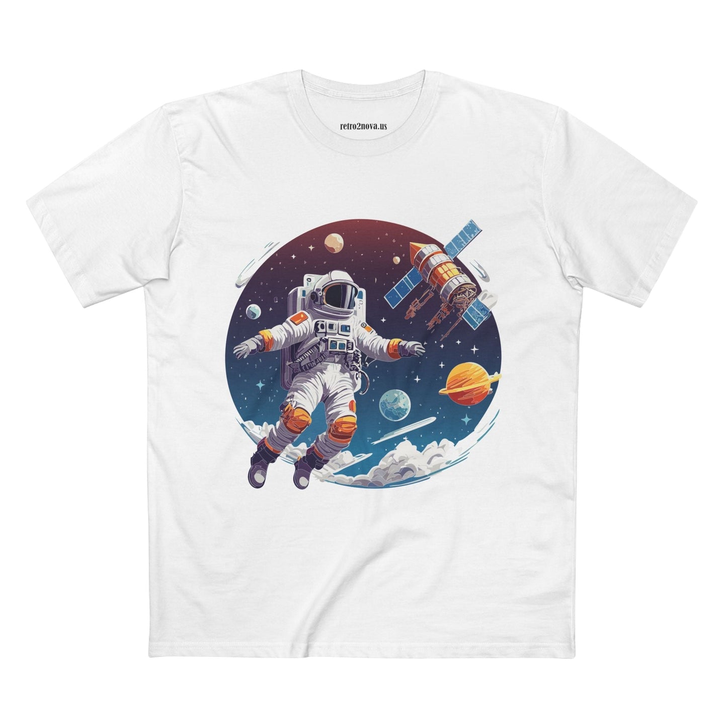 Cosmos Astronaut Shirt CS34 Unisex Premium Cotton Staple Tee With Original Art Design Retro2Nova