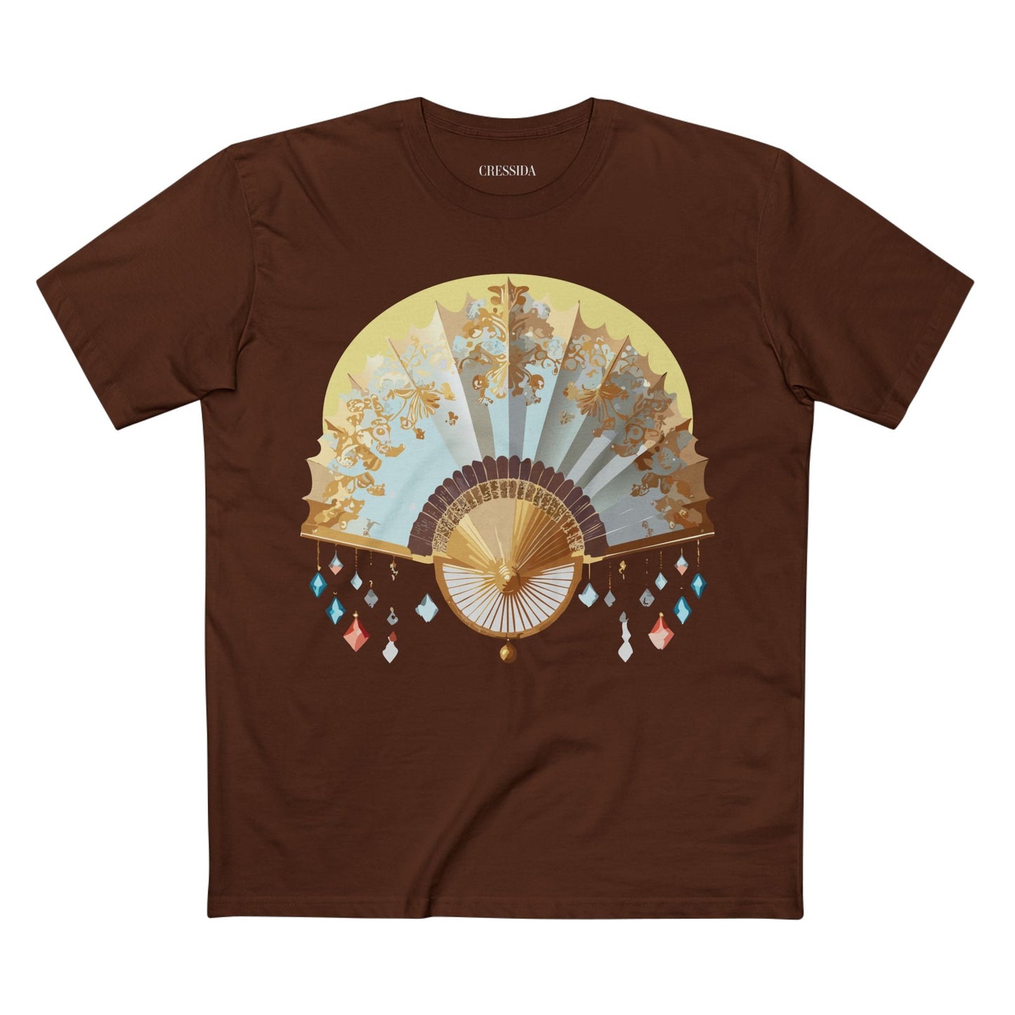Antique Fan Graphic Design T-Shirt Unisex 100 Cotton Floral Carnival Artwork Tee 25