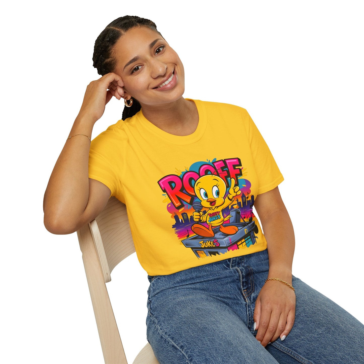 Unisex Cartoon T Shirt With Animation Funny Animals Tee Softstyle Gildan 64000 Cotton