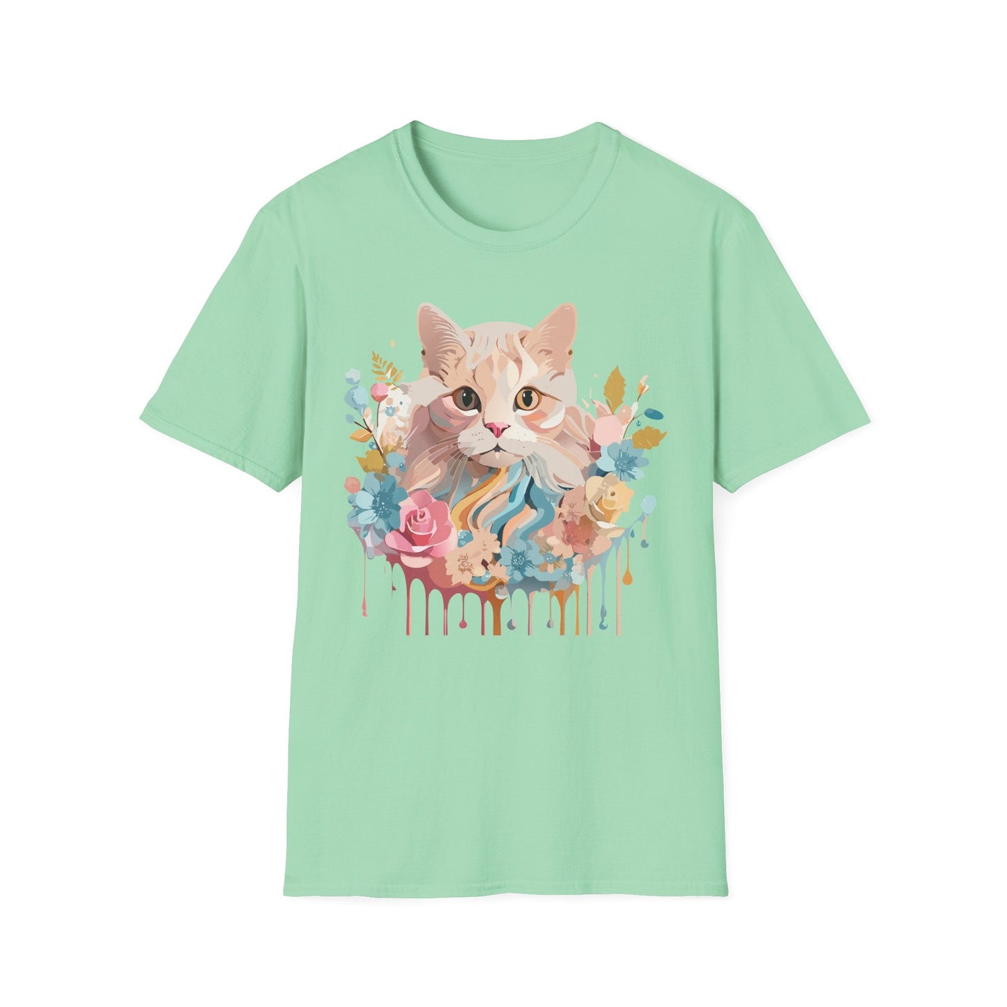 Unisex Cat Shirt Kitten Tee Cat Lover Tee Softstyle 64000 Gildan