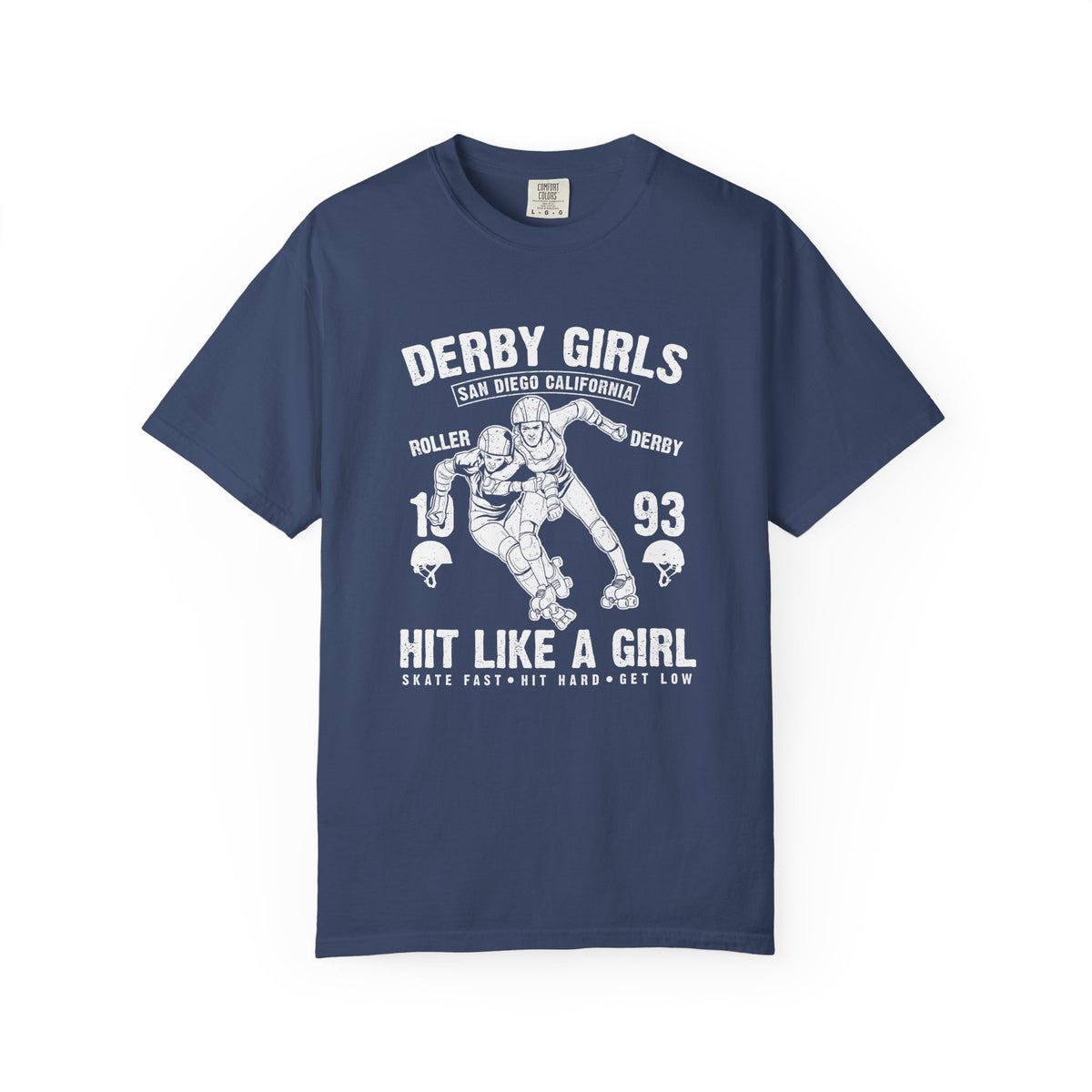 Derby-Girls Roller San Diego California Unisex Comfort Colors Garment-Dyed Heavyweight 100 Cotton Art Design T-Shirt w92