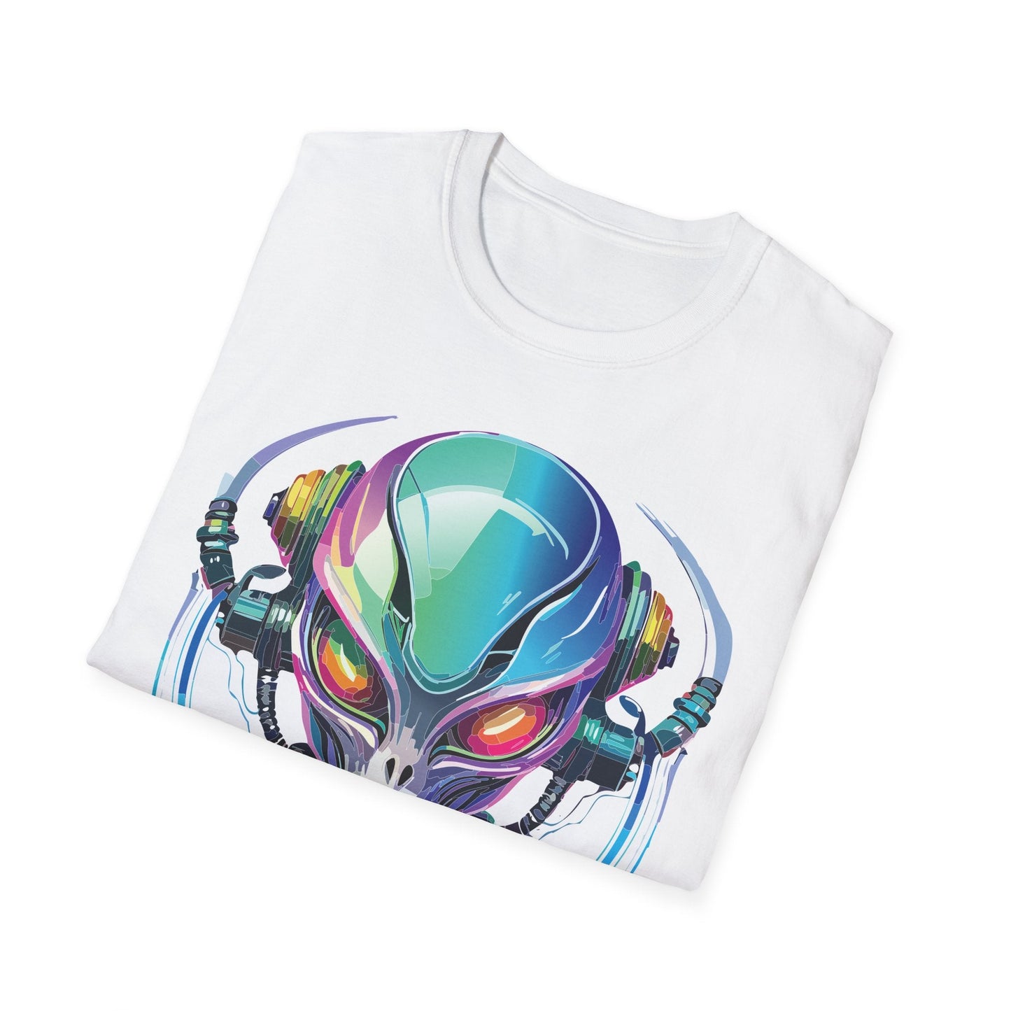 Alien Graphic Unisex Cotton Softstyle UFO Artwork Tee 3