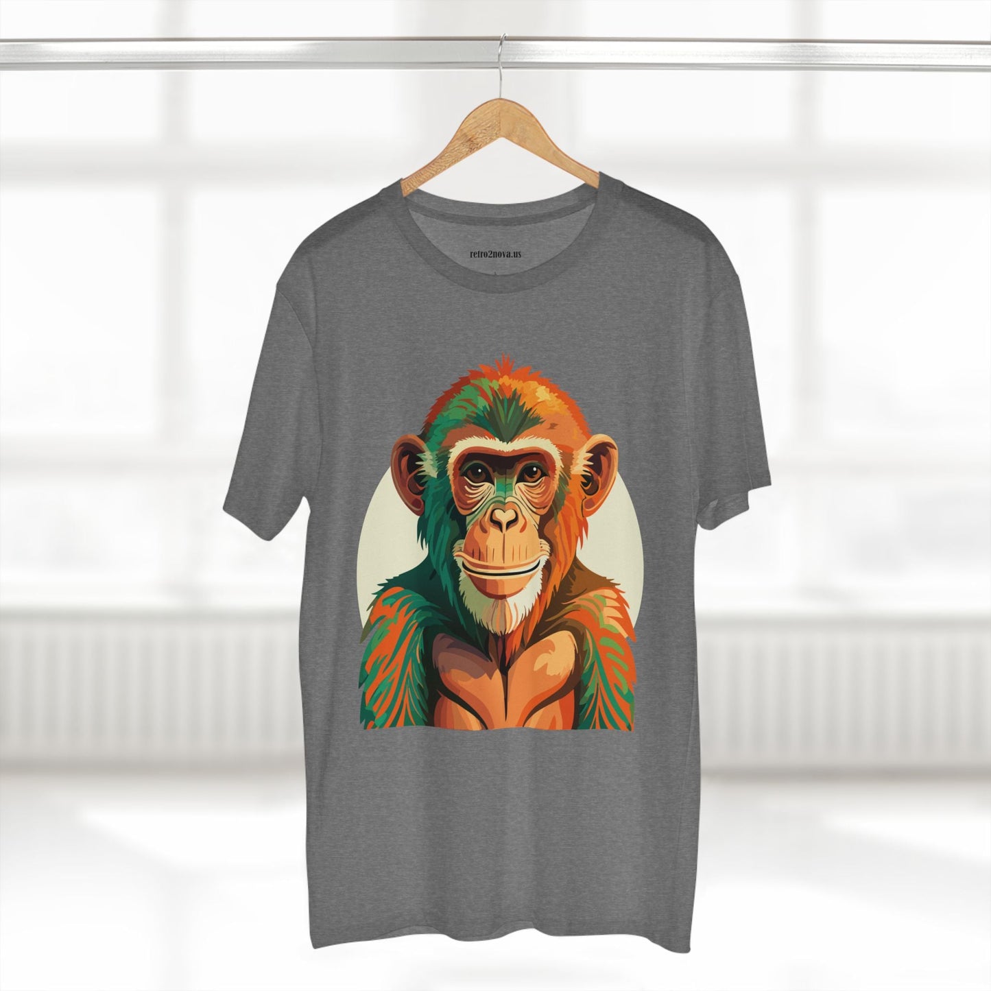 Unisex Monkey Shirt Premium Cotton Tee With Original Art Design From Retro2Nova Comfortable Everyday Wear Art Collection