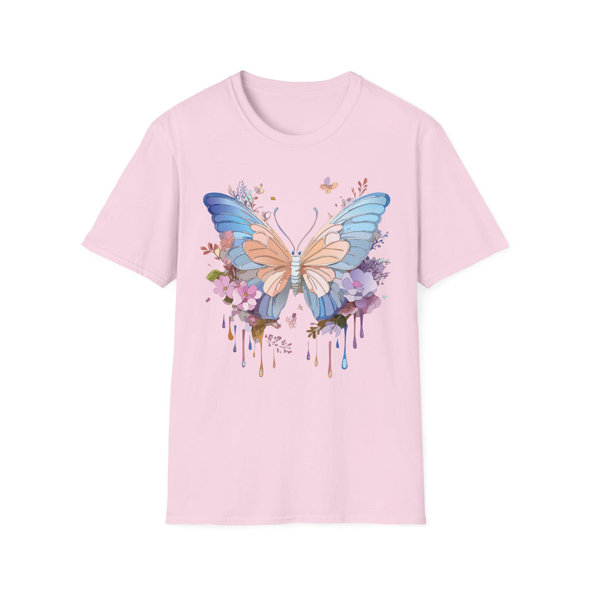 Butterfly Watercolor Tee — Pastel Floral Wings Graphic Tee Unisex 100 Cotton Gildan T-Shirt
