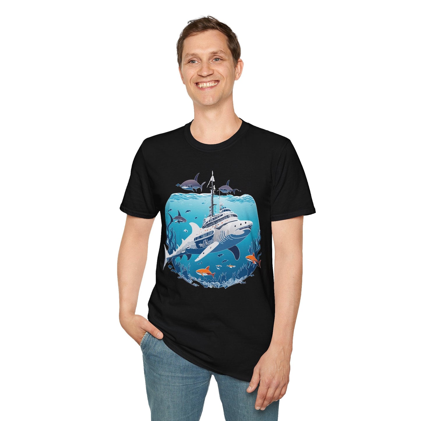 Ocean Tee Shirt Unisex Softstyle 64000 Ring Spun Cotton Art Design Tee For Everyday Comfort