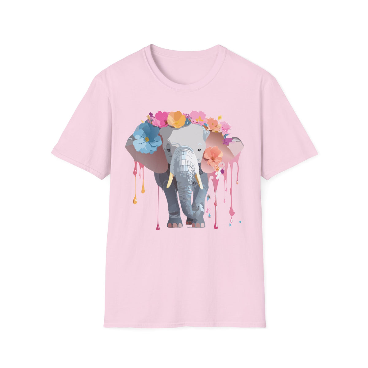 Floral Elephant Tee | Elephant with Flower Crown T-Shirt