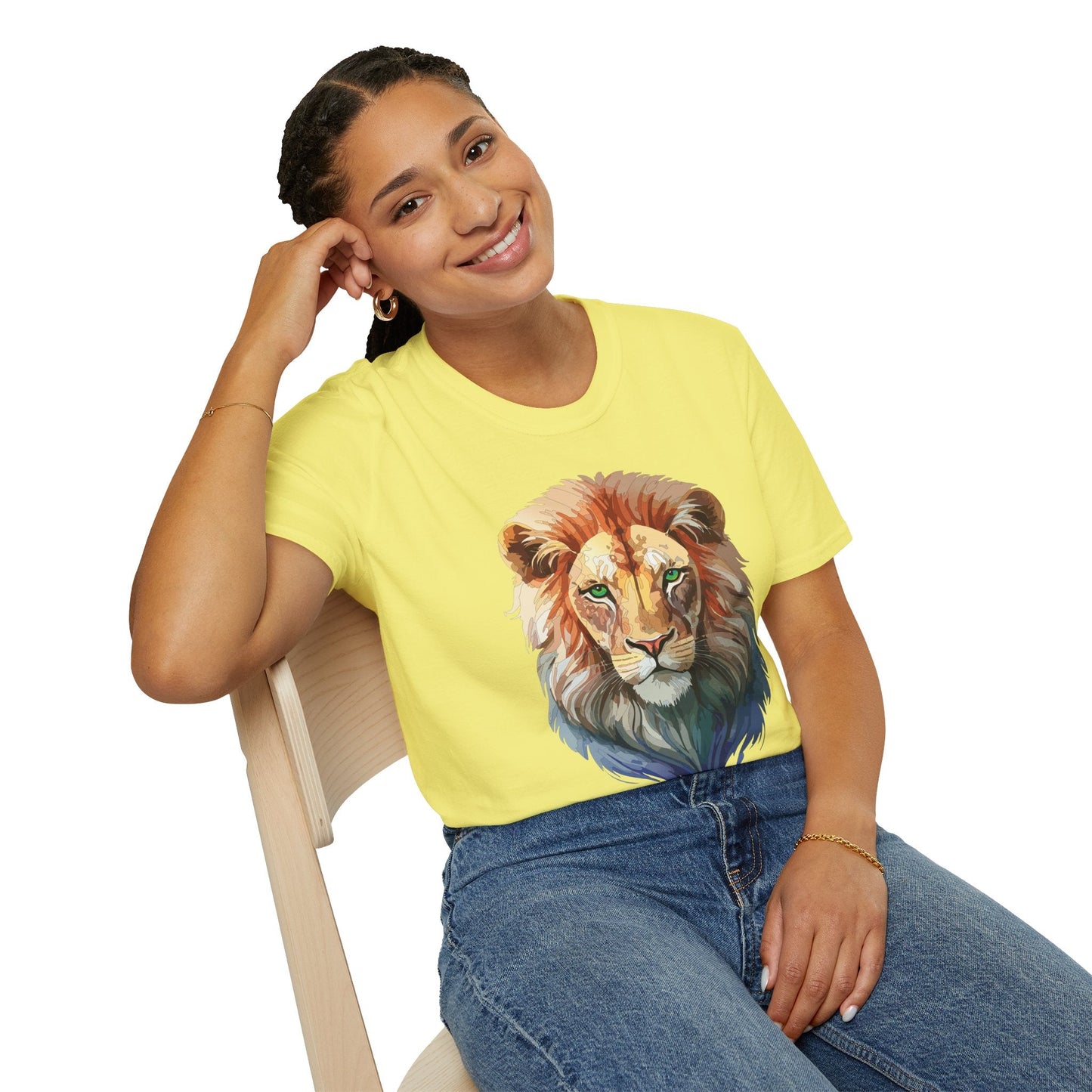 Lion Shirt Unisex Animal Tee Gildan Softstyle 64000 Cotton Tee