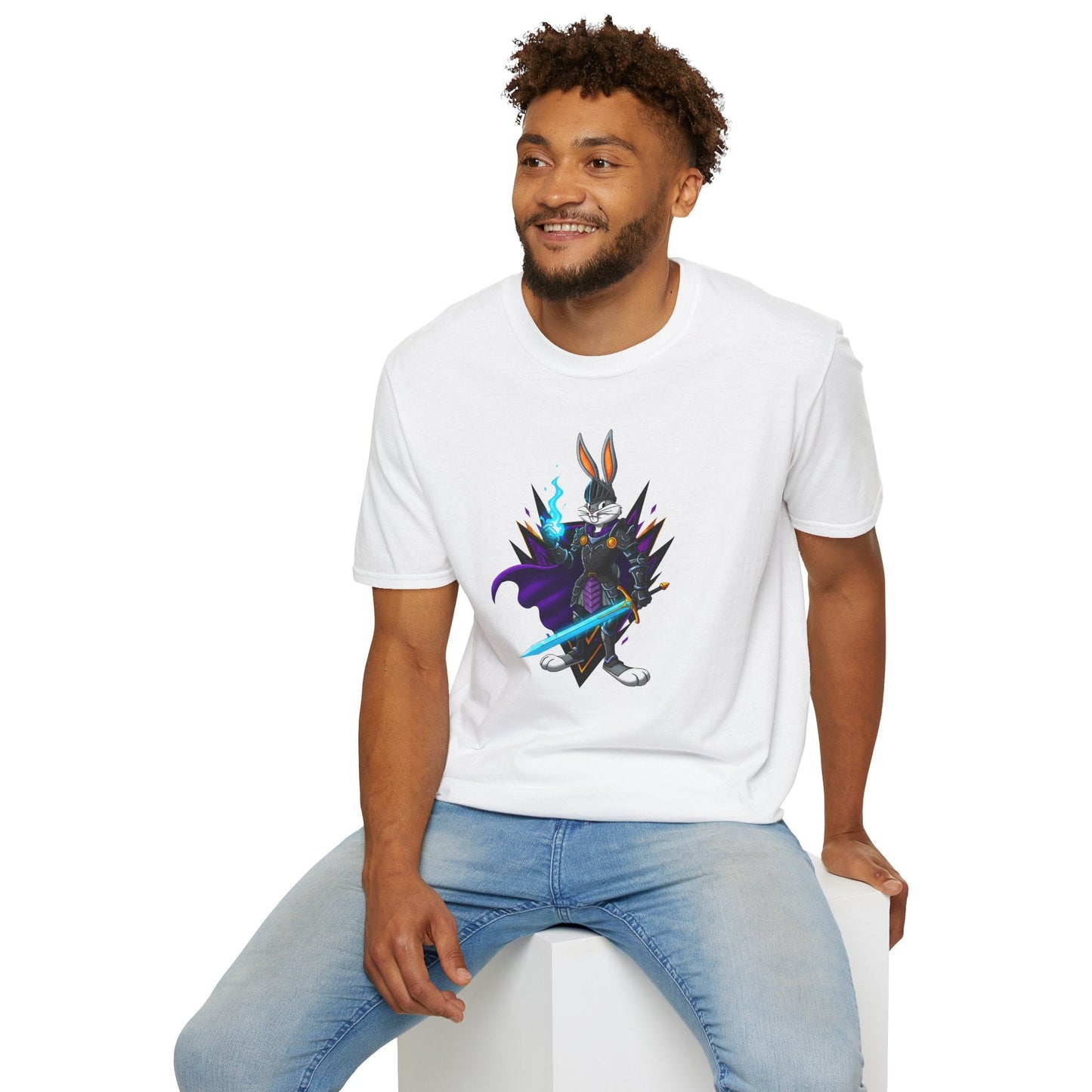 Bugs Bunny Shirt Unisex Gildan Softstyle Tee 100 Percent Cotton Cartoon Graphic Design