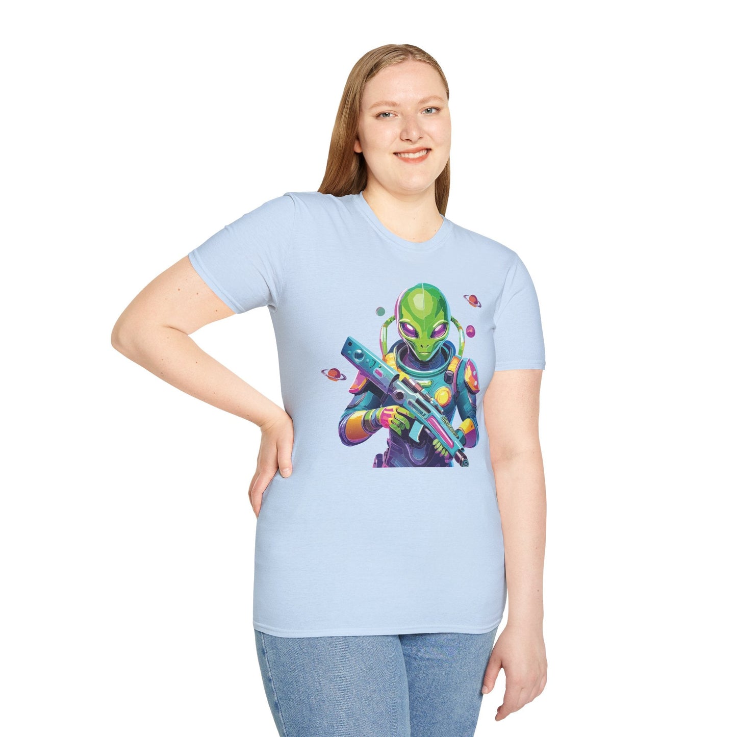 Alien Cosmos T Shirt Unisex Gildan Softstyle 64000 Art Design Tee For Everyday Comfort