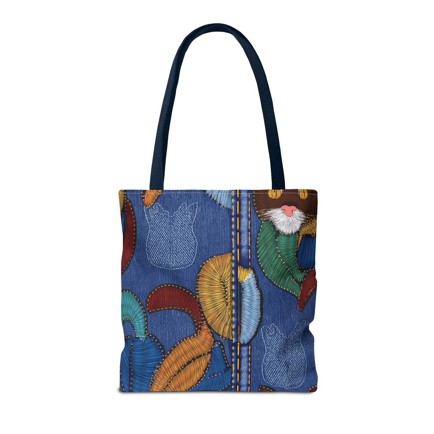 Denim Fabric Imitation Print Unisex Canvas Bag Poly Spun 3 Sizes Tote Bag 190-3