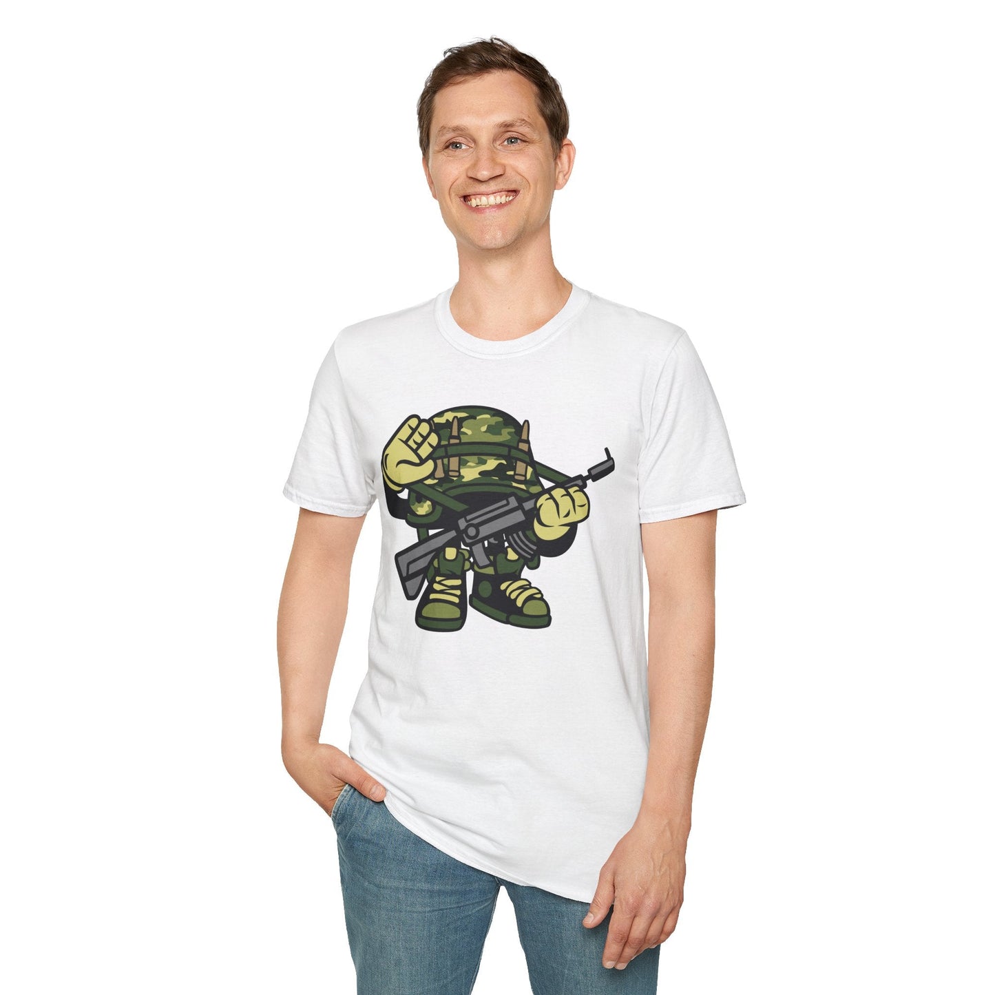 Cartoon T Shirt Animation Tee Funny Art Design Unisex Softstyle 64000 Lightweight Cotton Tee