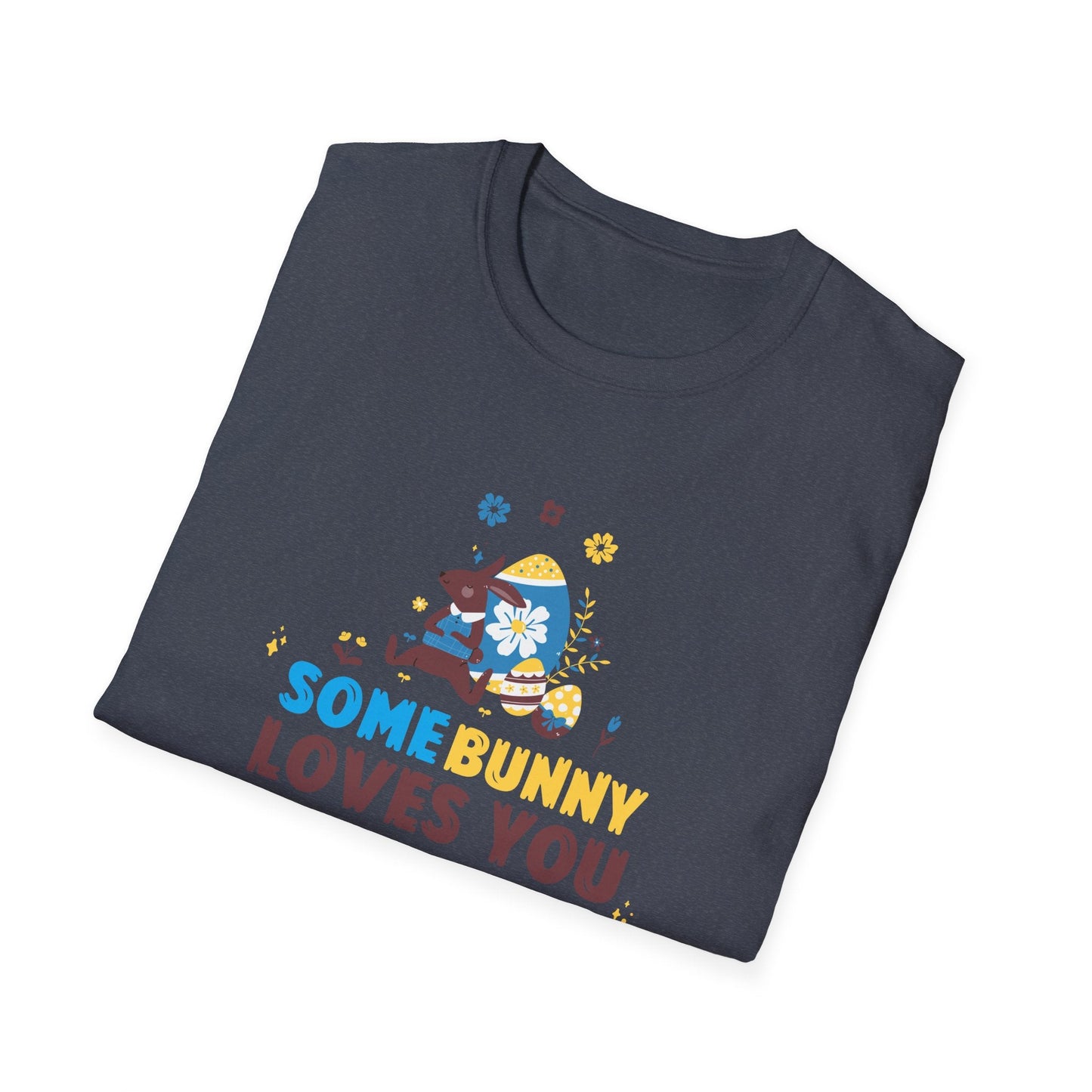 Easter Bunny T Shirt Unisex Gildan Softstyle 64000 Art Design With Easter Prints