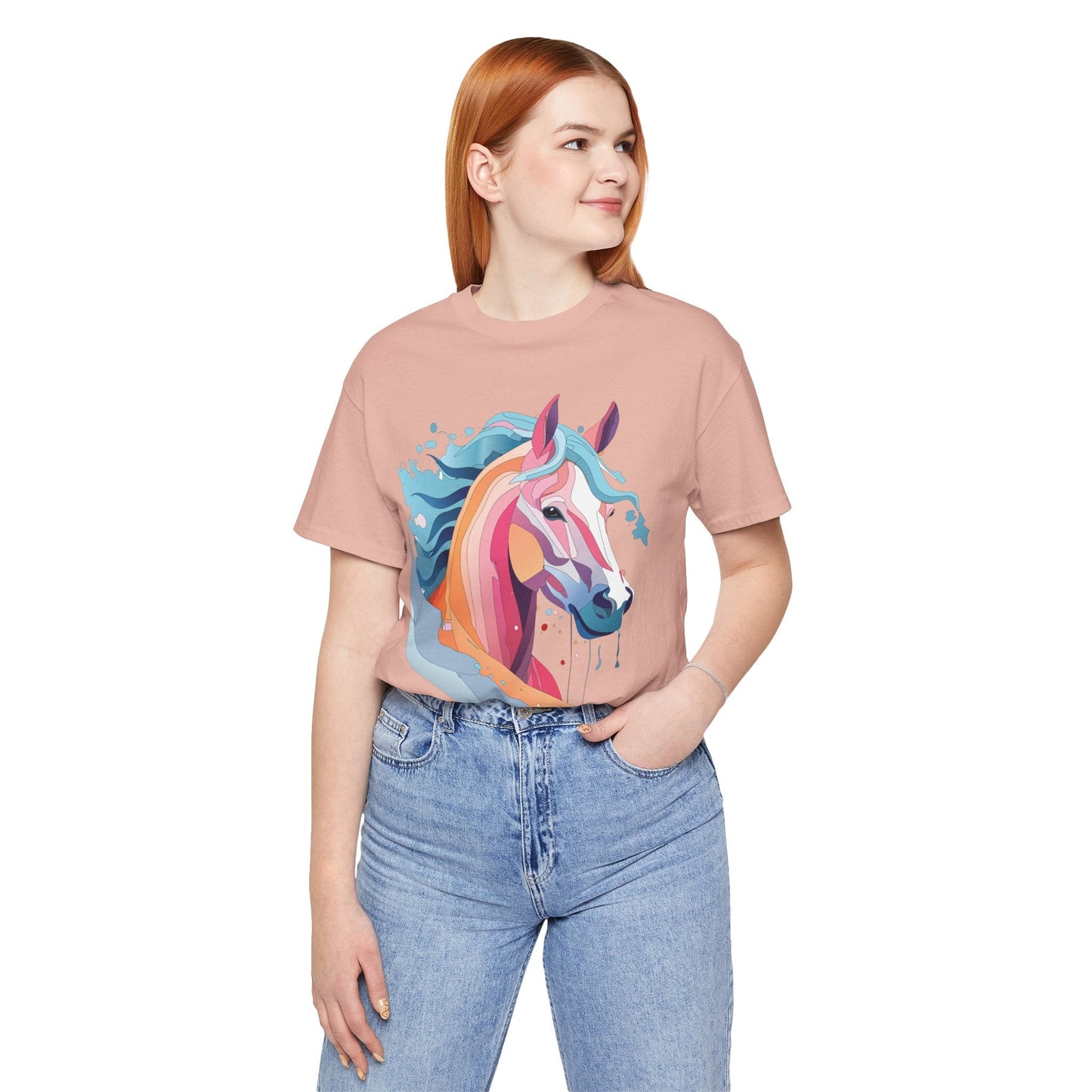 Unisex Animal Tee Shirt With Art Design Wild Animals Short Sleeve Premium Comfort Fit