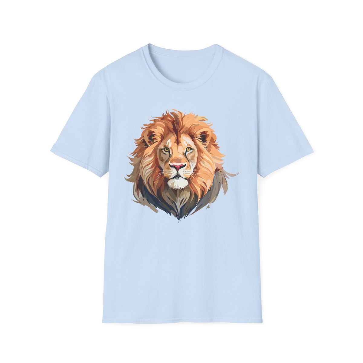 Majestic Lion Portrait T-Shirt | Realistic Watercolor Animal Tee