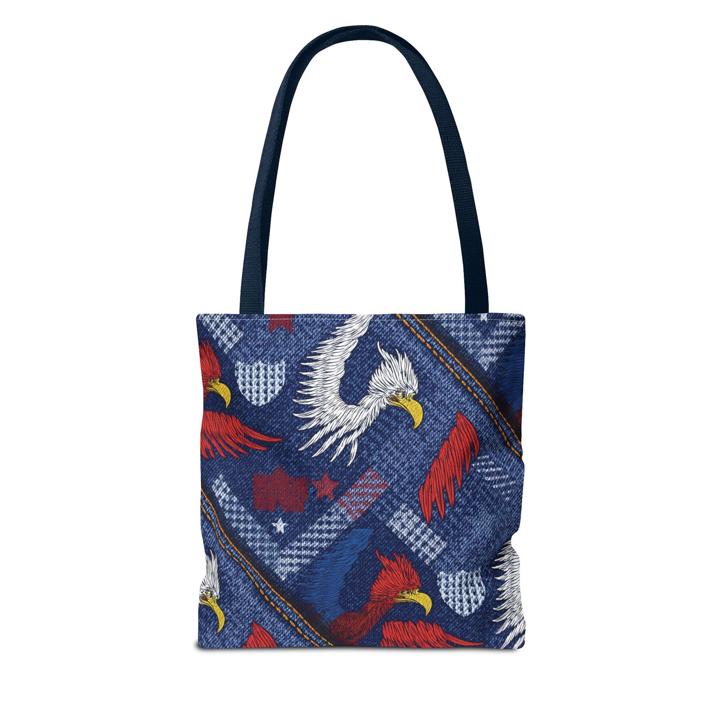 4th of July Graphic Denim Fabric Imitation Print Unisex Canvas Bag Poly Spun 3 Sizes Tote Bag 200-2
