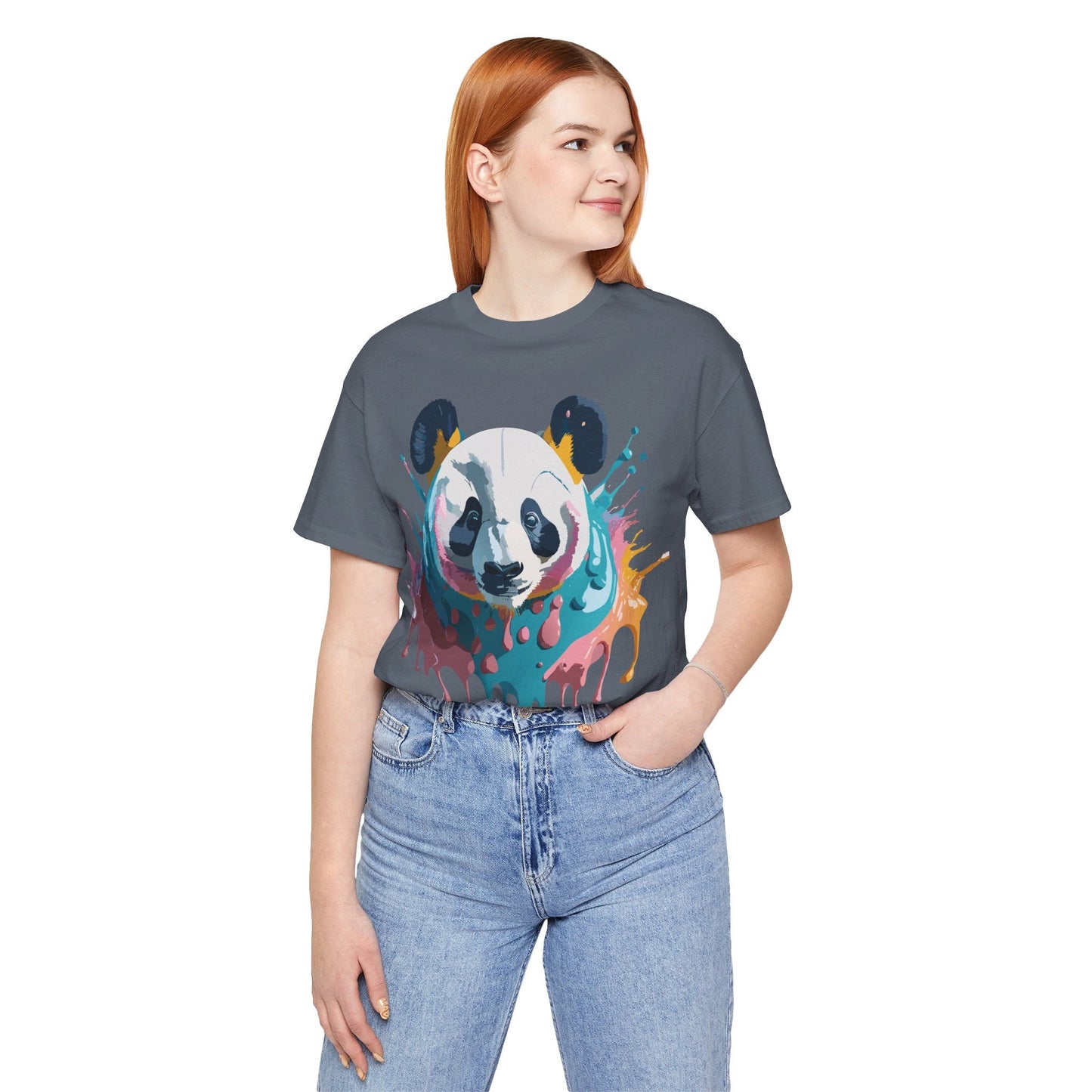 Panda Graphic Tee Unisex Short Sleeve Art Design By Adelpha Vintage Inspired Shirt