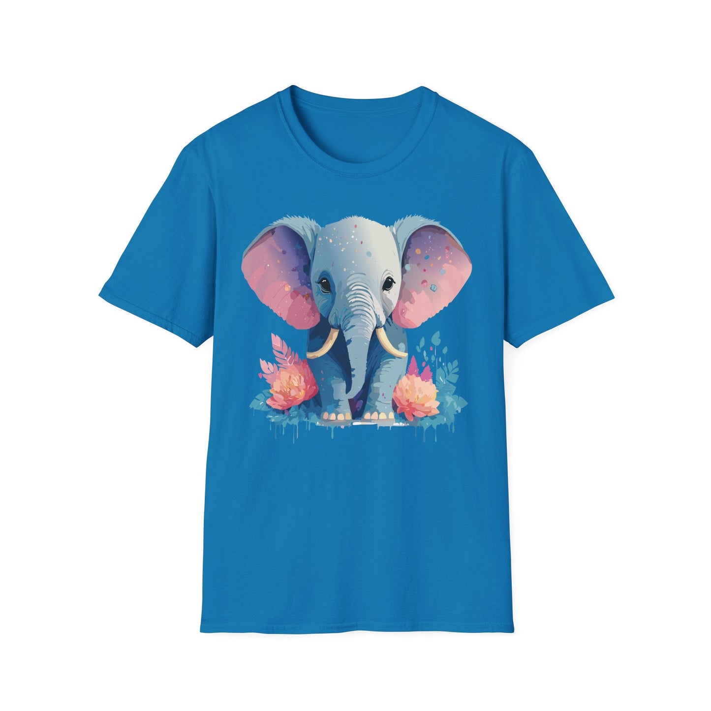 Elephant T Shirt For Adults Unisex Gildan Softstyle 64000 100 Percent Ring Spun Cotton Tee