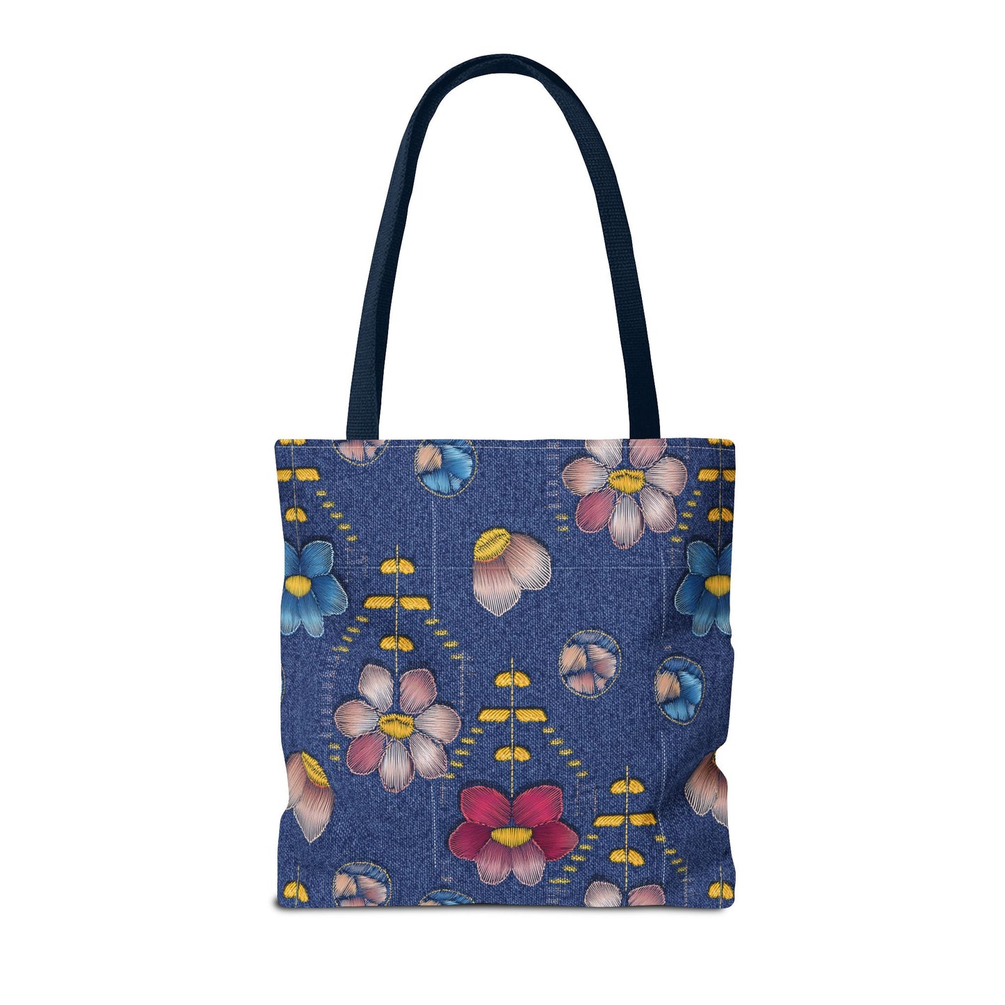 Denim Fabric Imitation Print Unisex Canvas Bag Poly Spun 3 Sizes Tote Bag 174