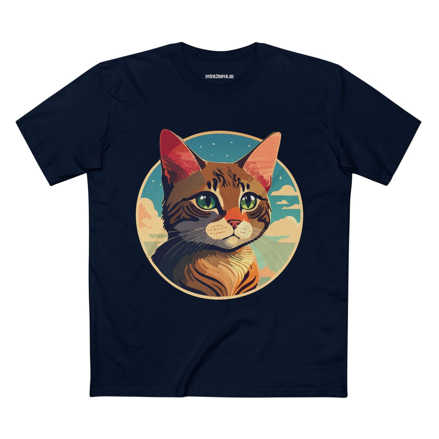 Animals Shirt Cat Design Unisex Premium Cotton Tee With Original Art From Retro2Nova Collection Exclusive Edition