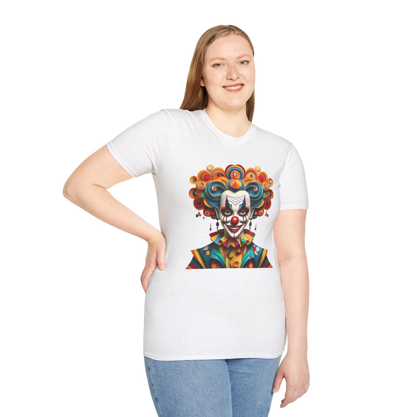 Unisex Clown T Shirt Funny Man Circus Shirt Softstyle Gildan 64000 Short Sleeve Tee