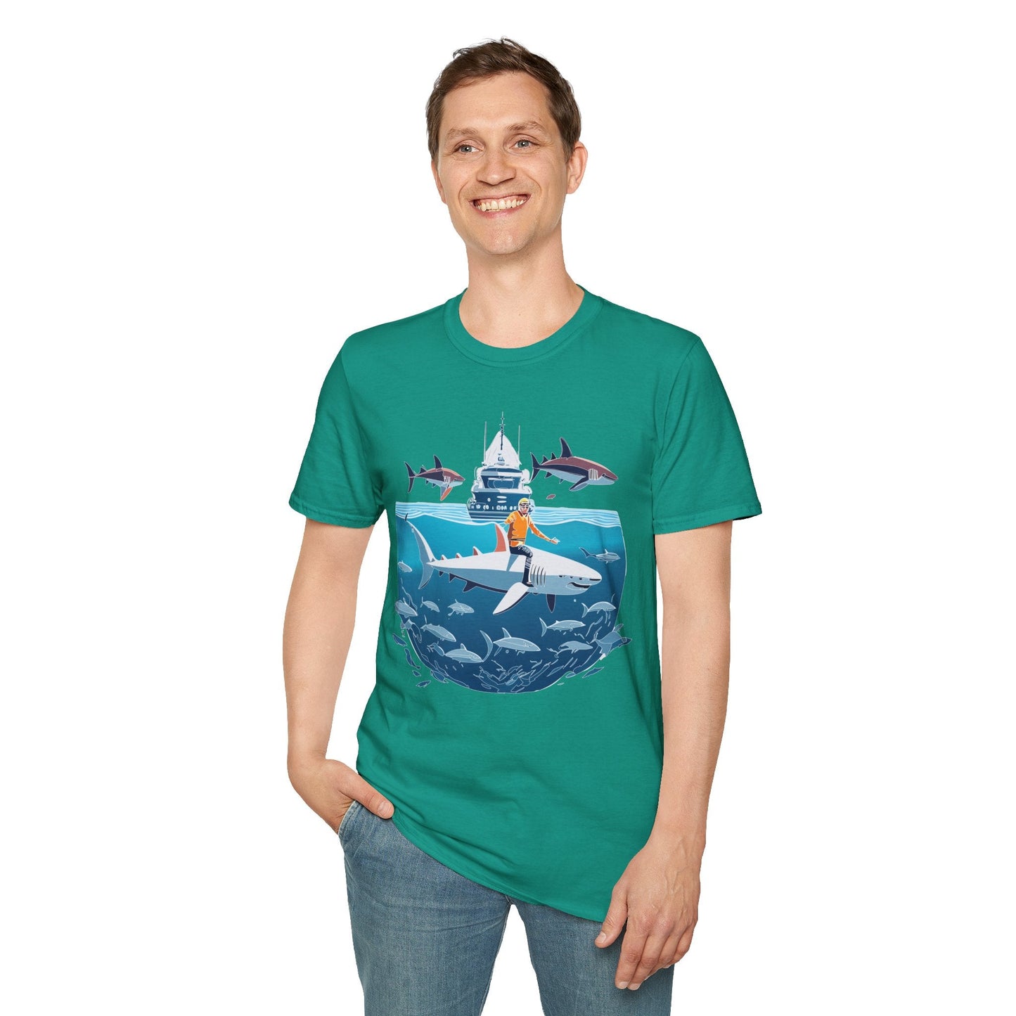 Ocean Tee Shirt Unisex Softstyle Gildan 64000 Cotton T Shirt Lightweight Casual Tee