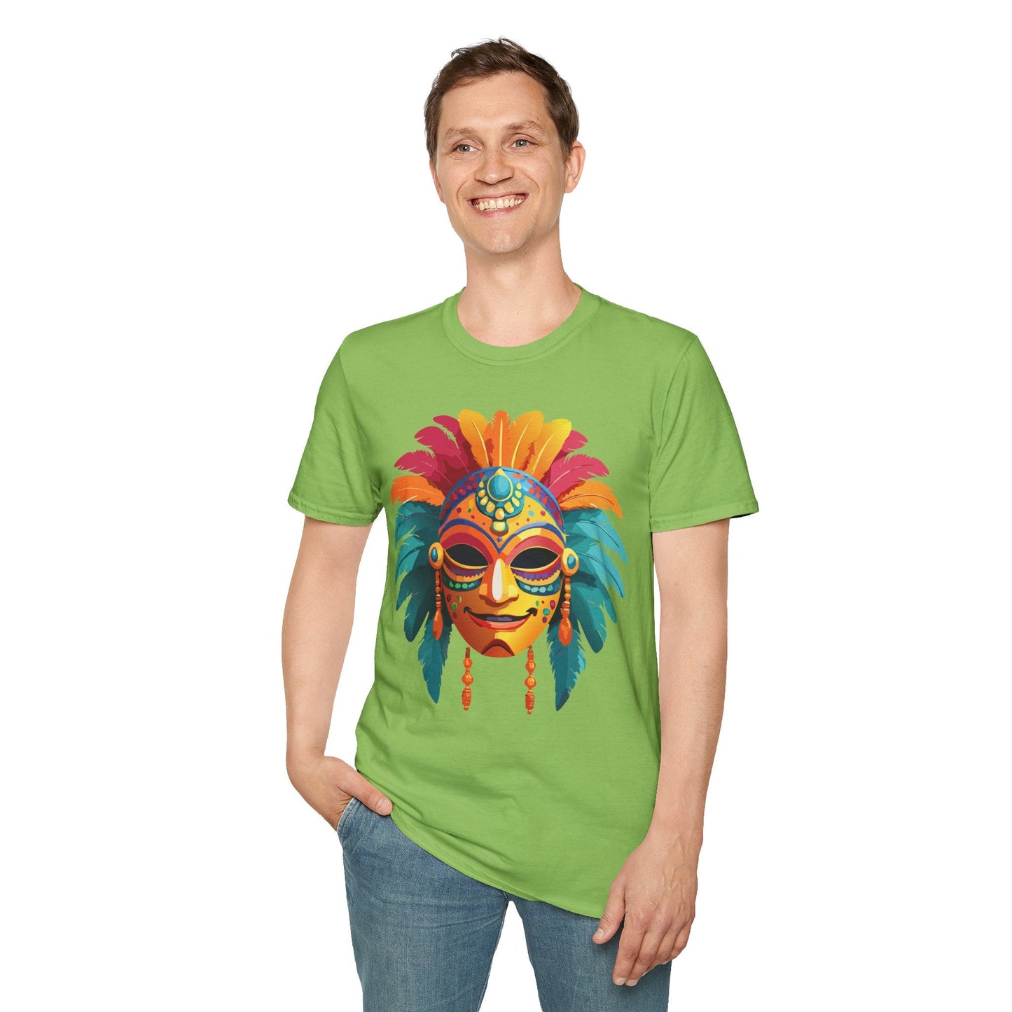 Mask Tee Shirt Unisex Softstyle Gildan 64000 100 Percent Ring Spun Cotton Masquerade Tee
