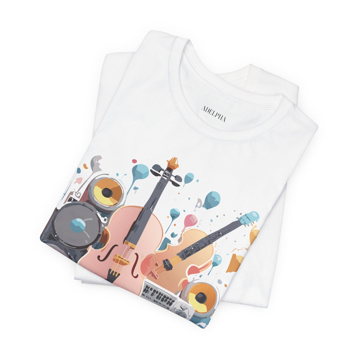 Music Graphic Unisex Cotton Bella+Canvas Tee with Art Design n192