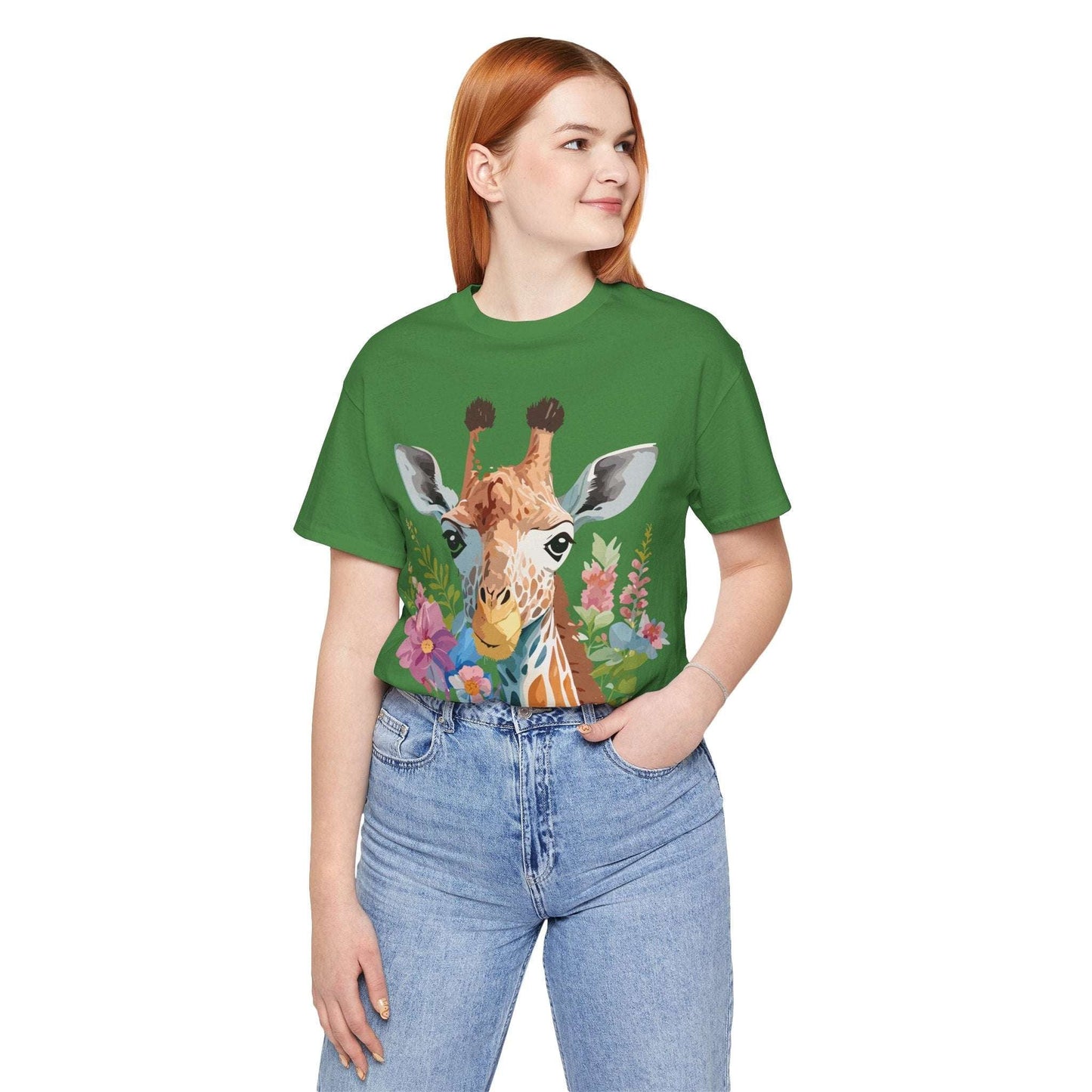 Giraffe Graphic Unisex 100 Cotton Vintage Animal Art T-Shirt 3