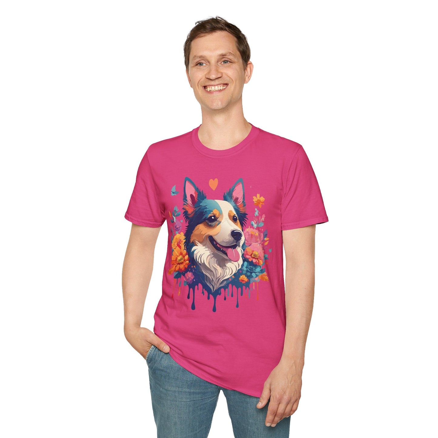 Animal Print Dog Shirt Unisex Softstyle Cotton Tee For Pet Lovers