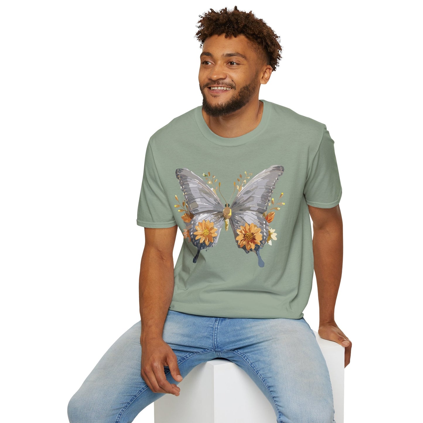 Butterfly T Shirt For Unisex Gildan Softstyle 64000 Cotton Comfort Monarch Design Tee