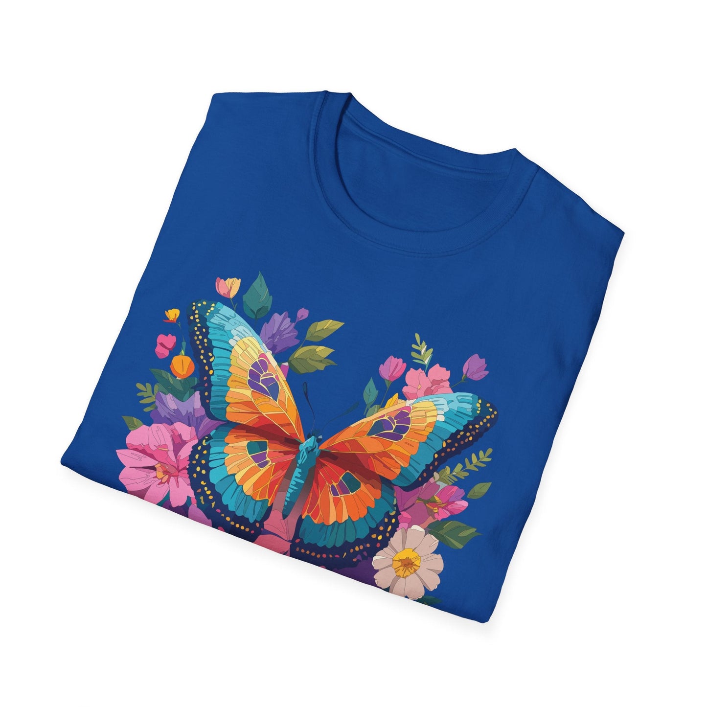 Butterfly Themed Unisex Softstyle T Shirt 100 Cotton Monarch Design Tee Gildan 64000