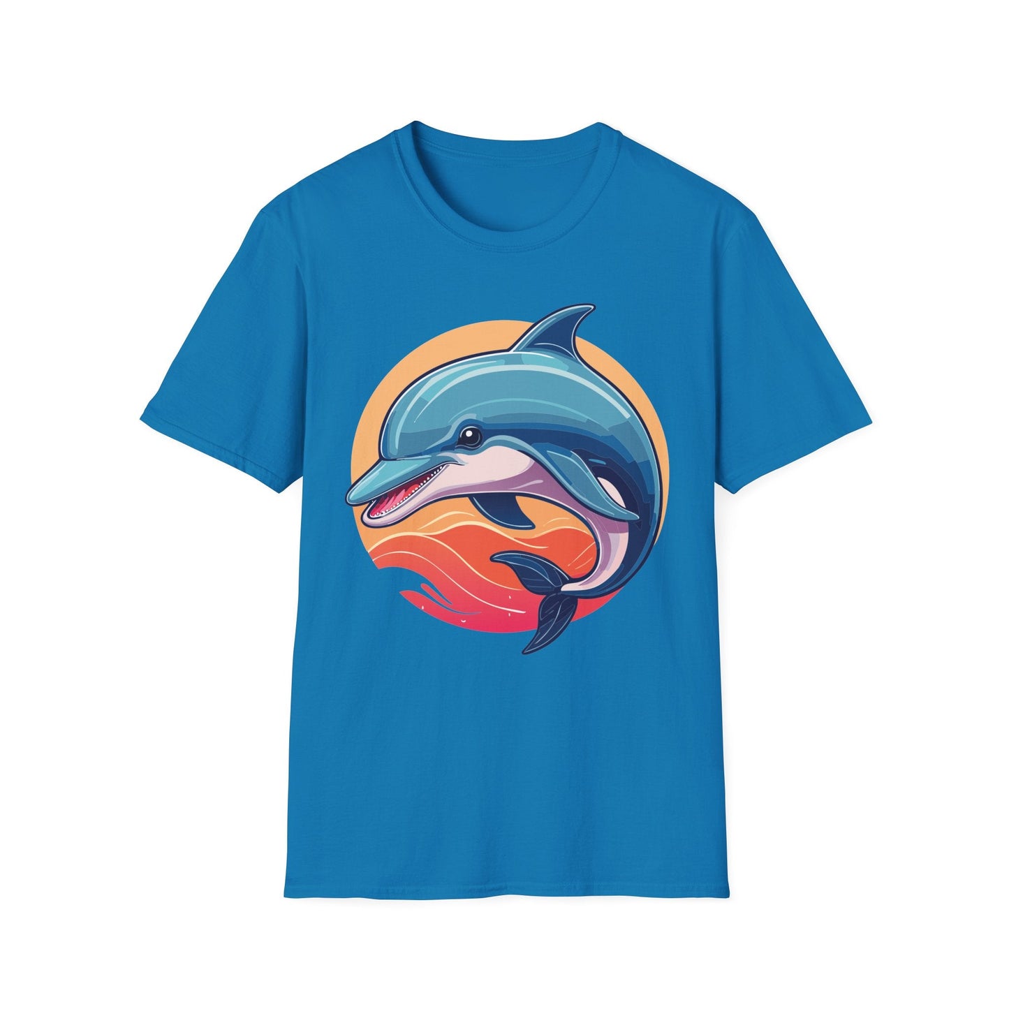 Unisex Dolphin Shirt Gildan Softstyle 64000 Tee 100 Percent Ring Spun Cotton Breathable Comfort