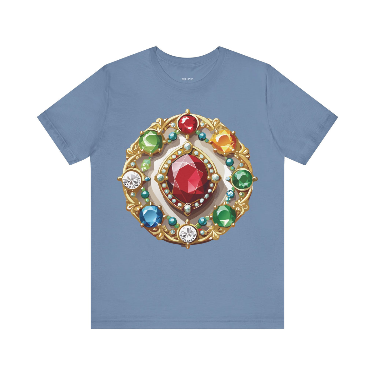 Jewelry Graphic Unisex Cotton Bella+Canvas Tee with Gemstones Art Design m47