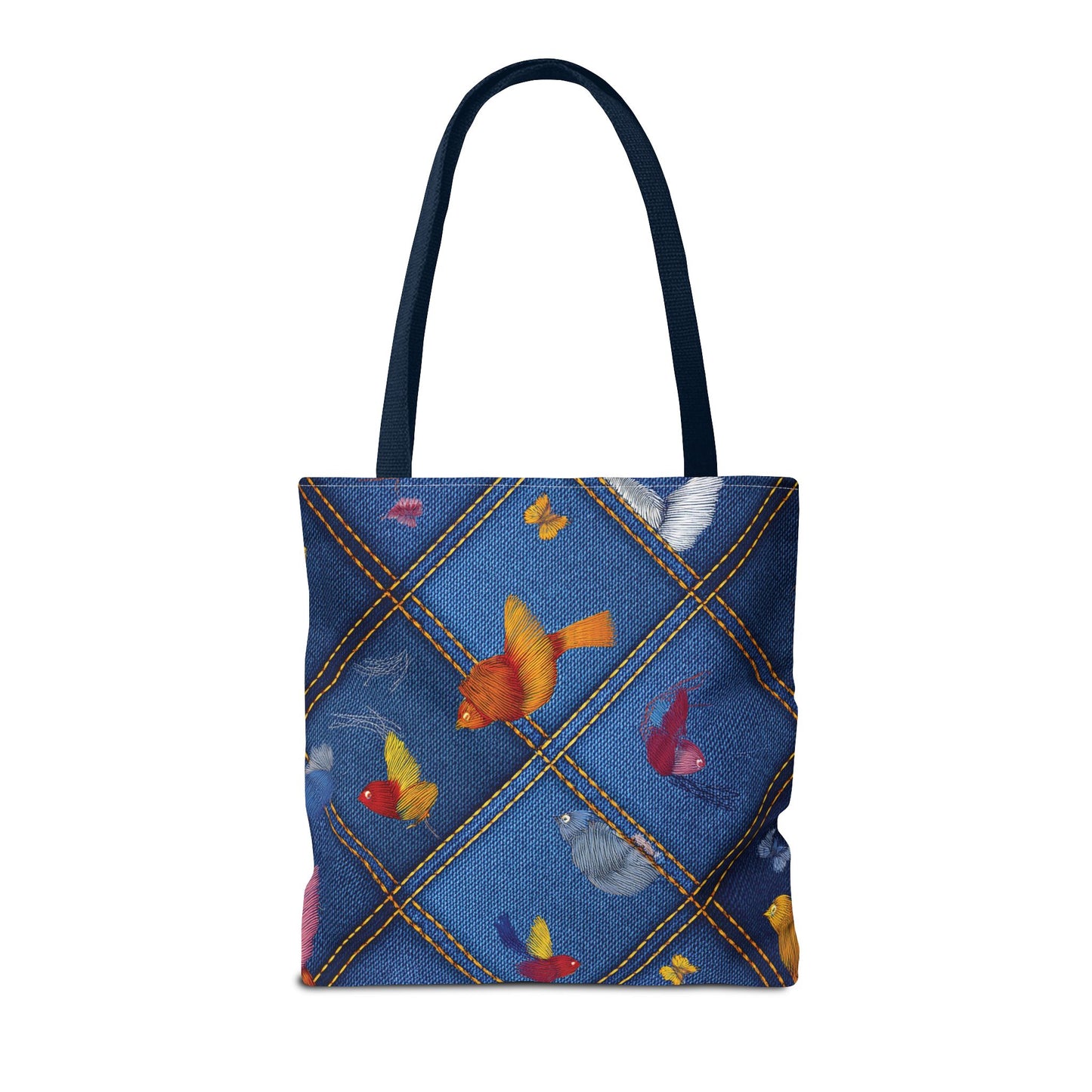 Denim Fabric Imitation Print Unisex Canvas Bag Poly Spun 3 Sizes Tote Bag 194-6