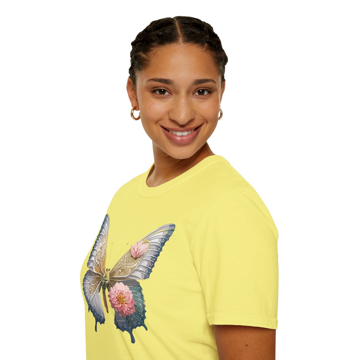 Unisex Monarch Butterfly T Shirt Softstyle Gildan 64000 100 Percent Ring Spun Cotton Tee