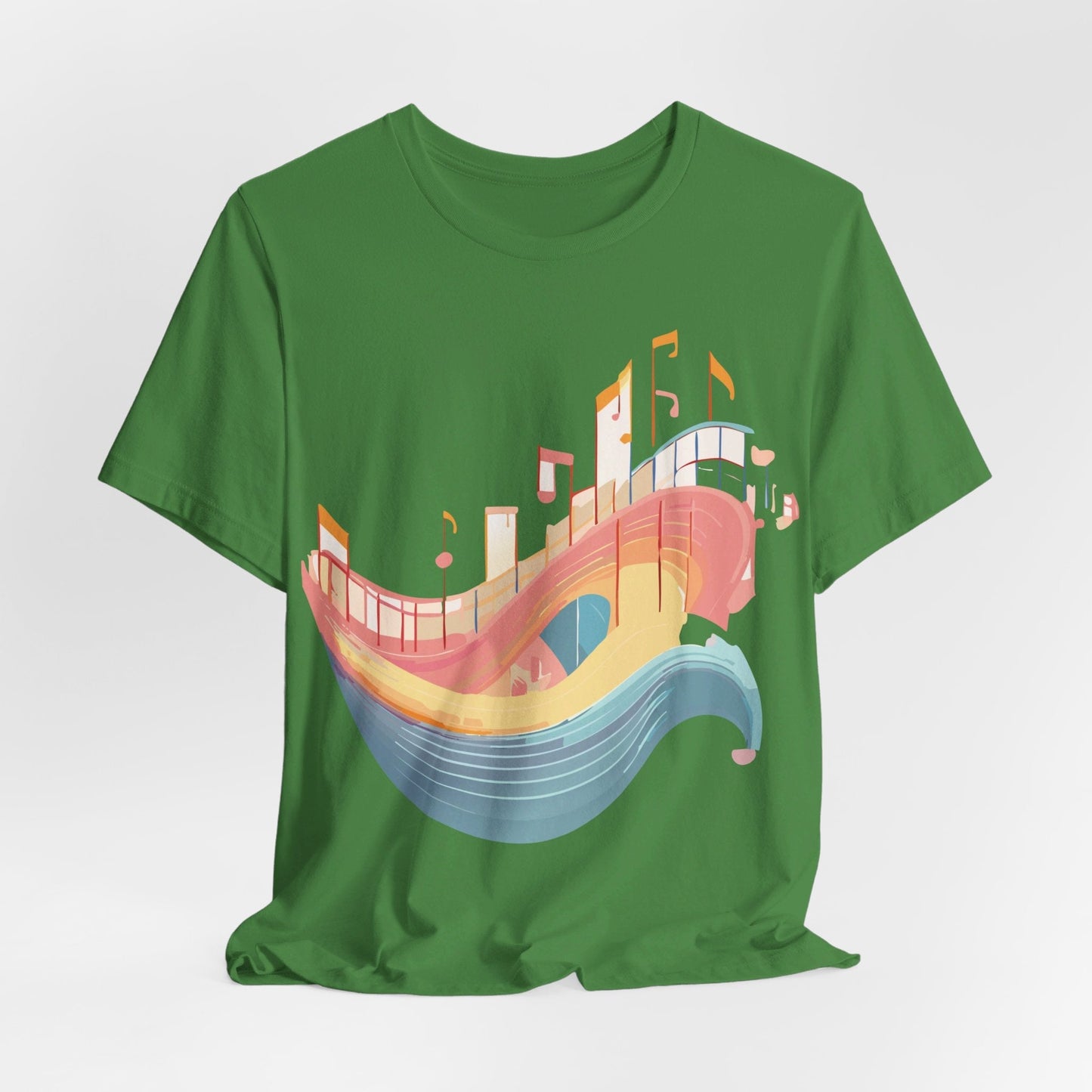 Music Graphic Unisex 100 Cotton Vintage Art with Musical Elements Tee 22