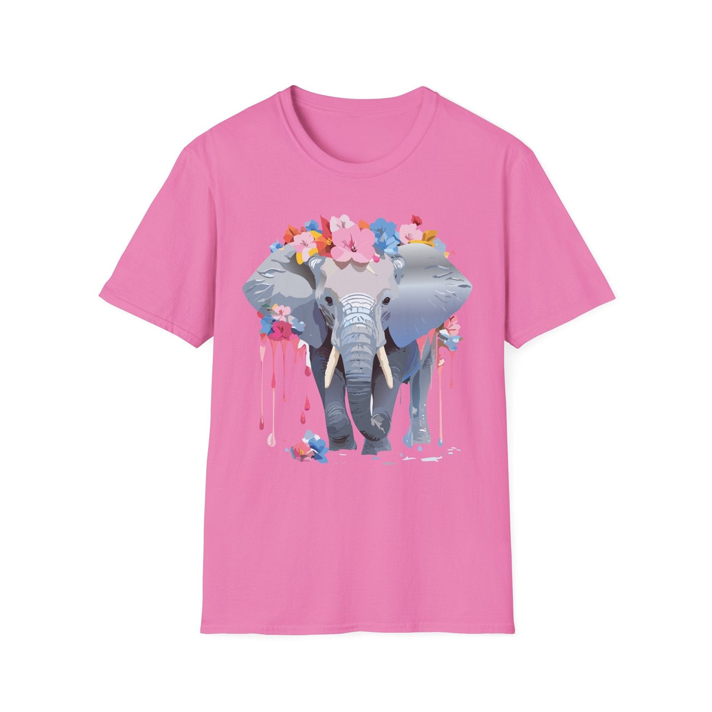 Elephant Graphic T Shirt Unisex Animals Tee Softstyle 64000 Gildan Comfort Breathable