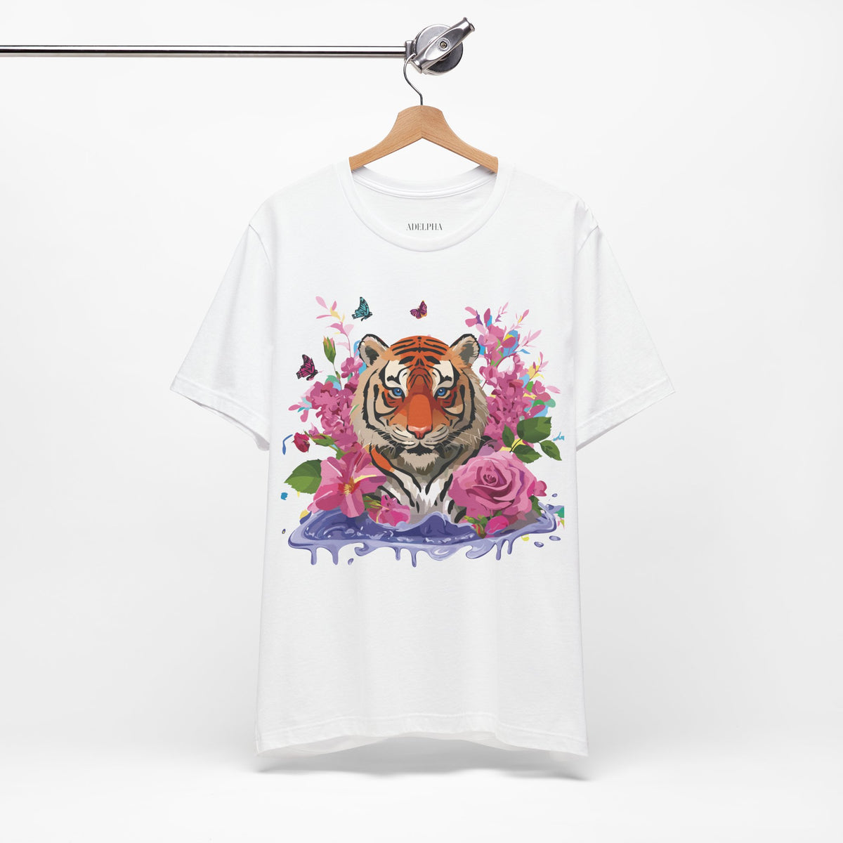 Tiger Graphic Unisex Cotton Bella+Canvas Tee with Art Animal Design e65
