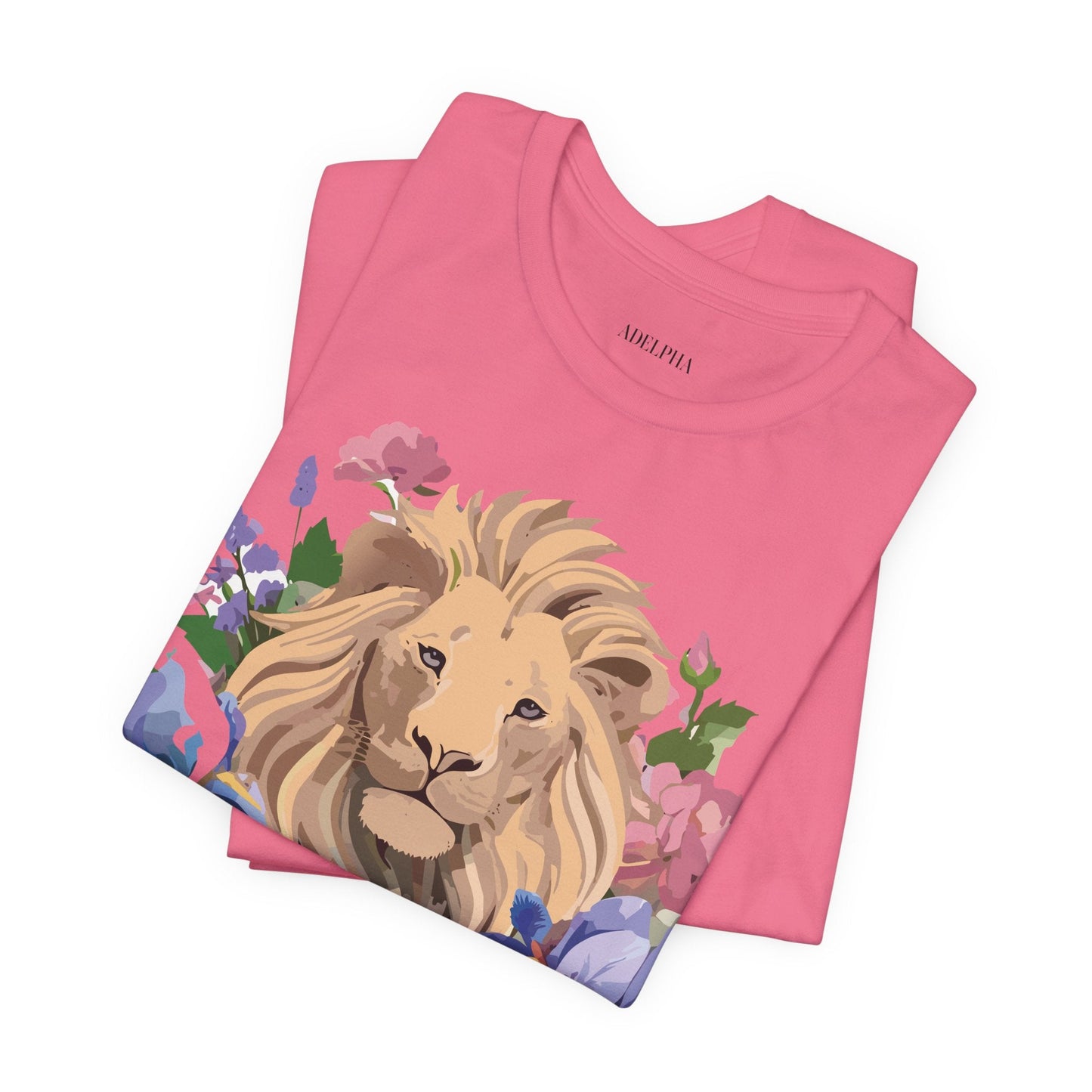 Adelpha Lion Shirt Unisex Graphic Tee Short Sleeve Vintage Style Lion Design Artwork