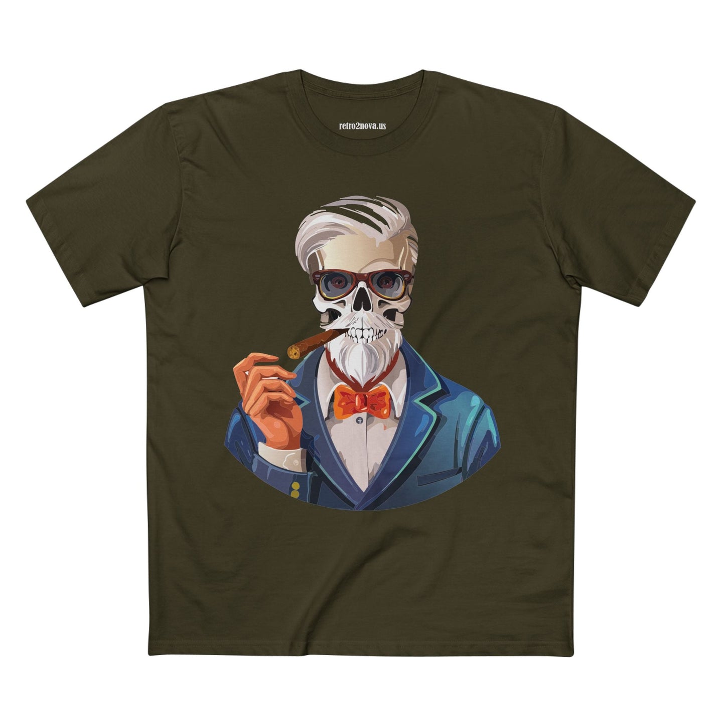 Unisex Skull Shirt Premium Cotton Tee With Original Skeleton Art Design From Retro2Nova Collection